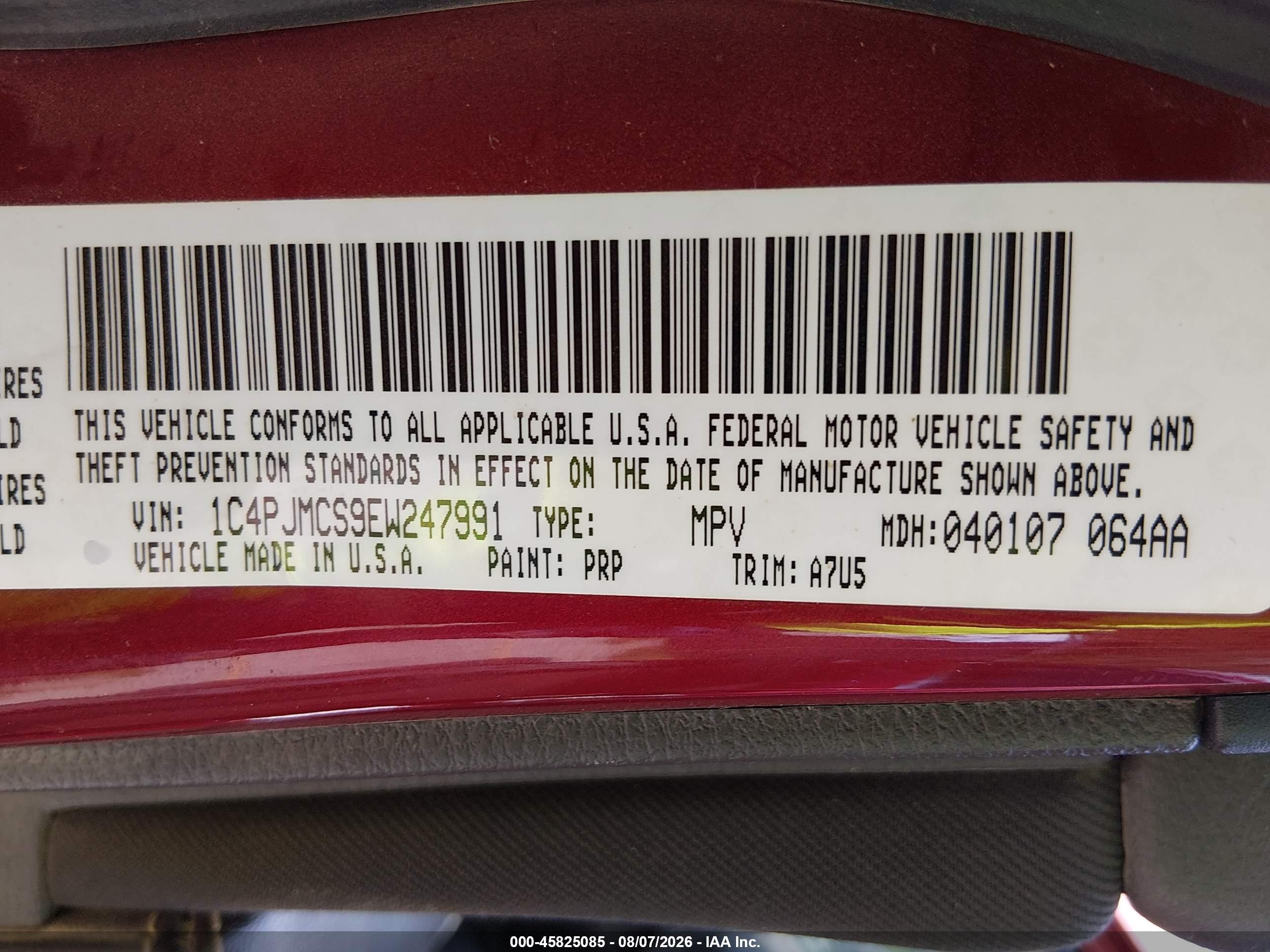 2014 Jeep Cherokee Latitude Red vin: 1C4PJMCS9EW247991