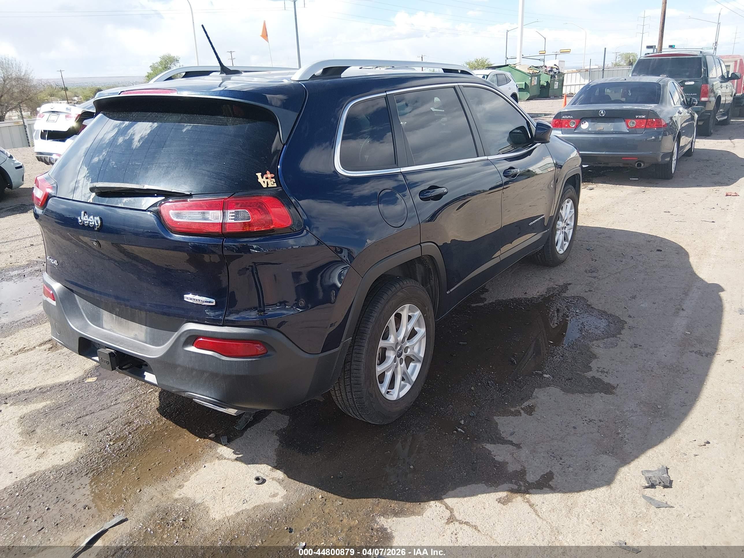 2015 Jeep Cherokee Latitude Dark Blue vin: 1C4PJMCS9FW545877