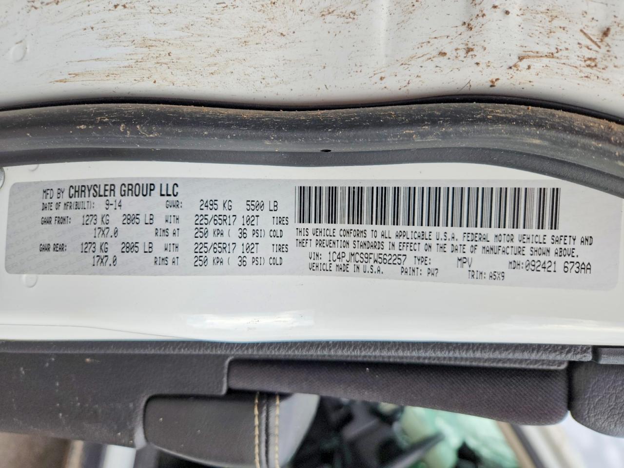 2015 Jeep Cherokee Latitude White vin: 1C4PJMCS9FW562257