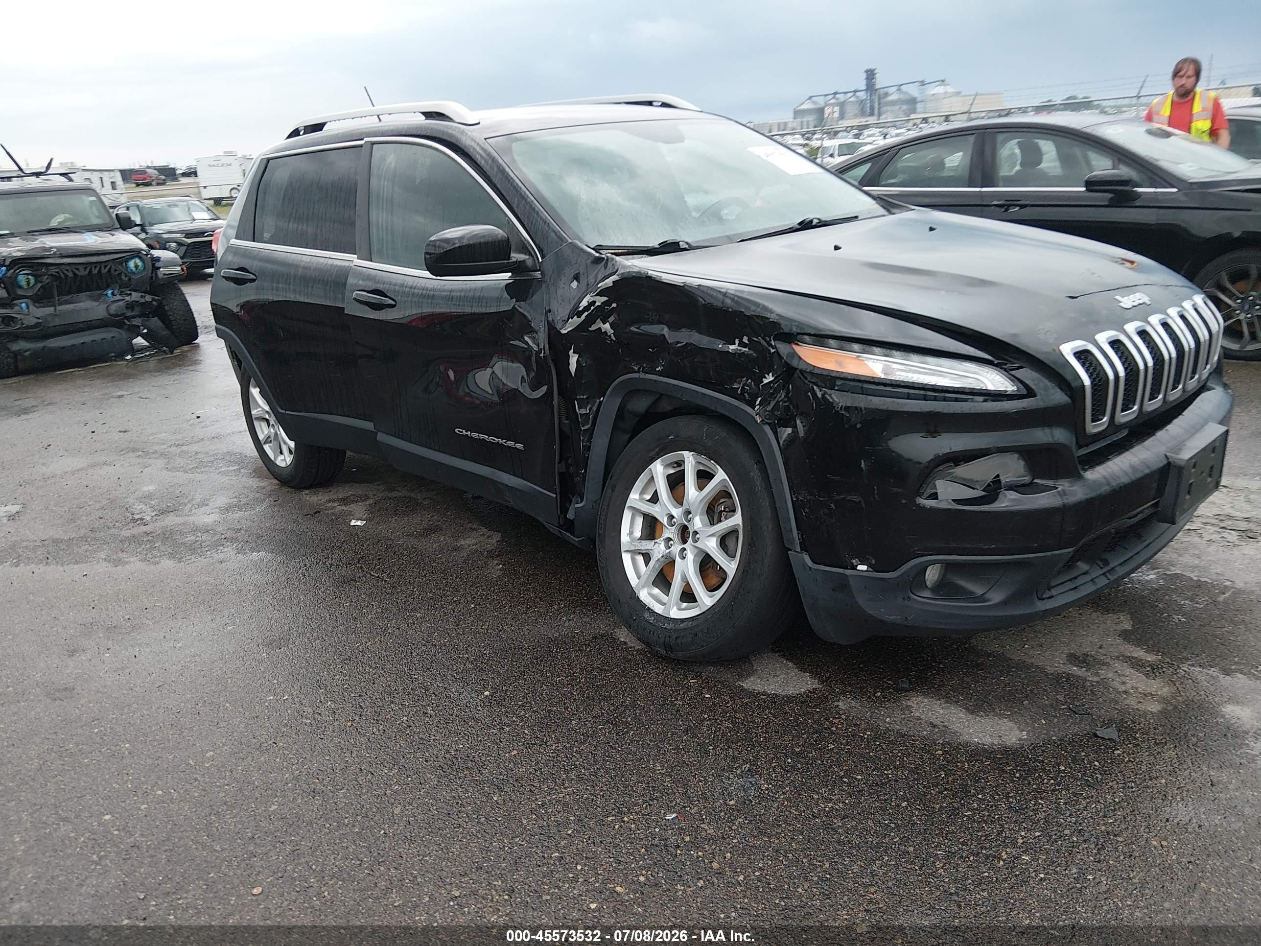 2015 Jeep Cherokee Latitude Black vin: 1C4PJMCS9FW697819