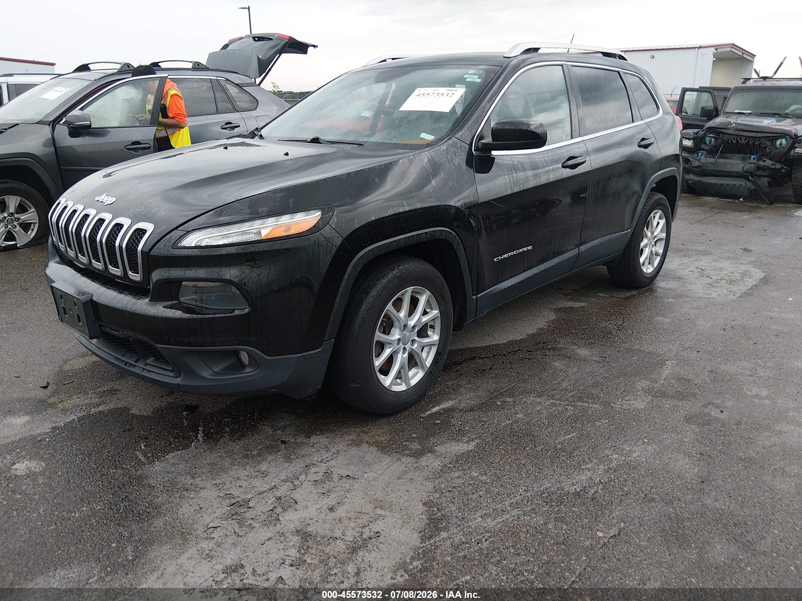 2015 Jeep Cherokee Latitude Black vin: 1C4PJMCS9FW697819