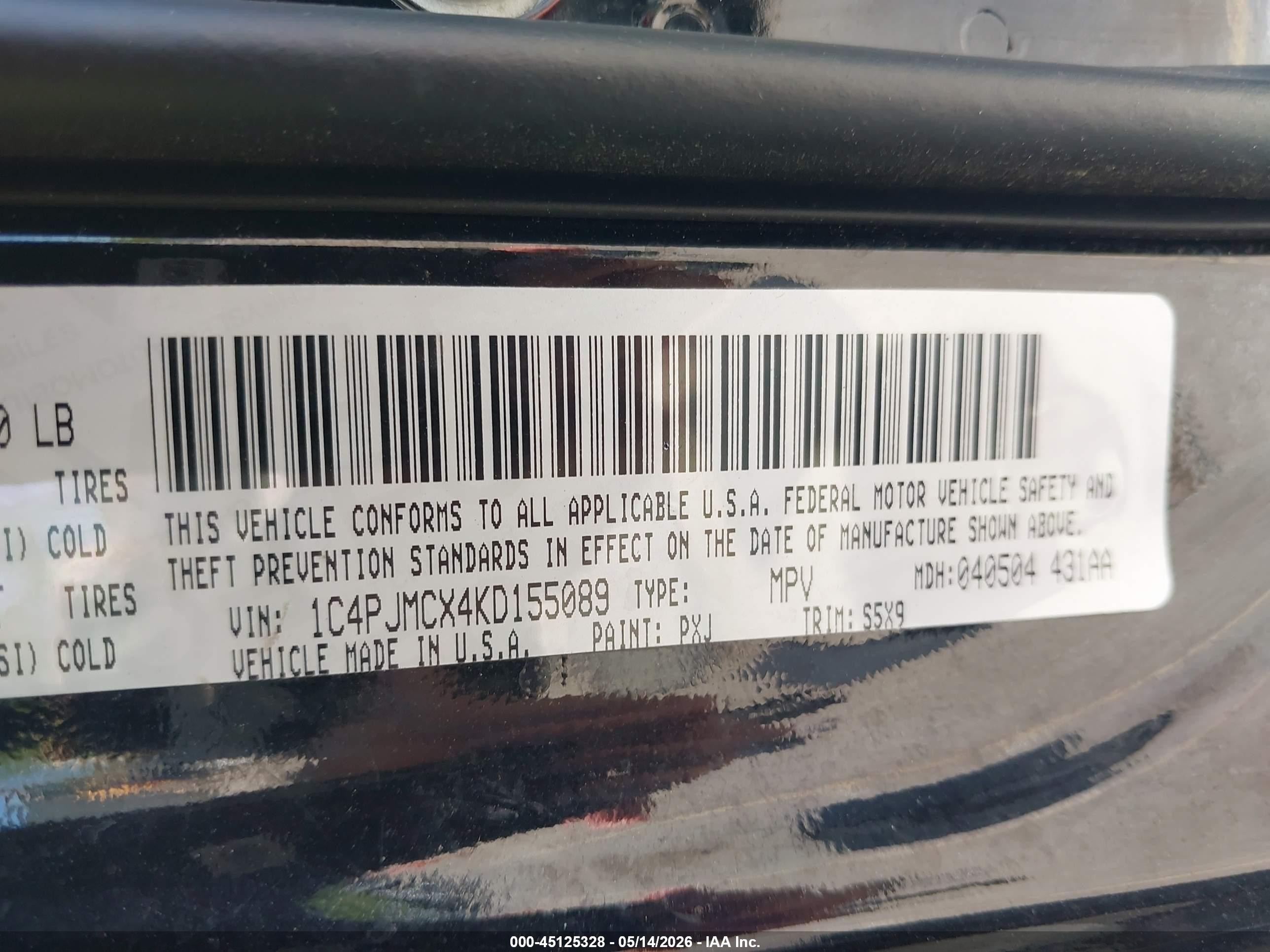 2019 Jeep Cherokee Latitude 4x4 Black vin: 1C4PJMCX4KD155089