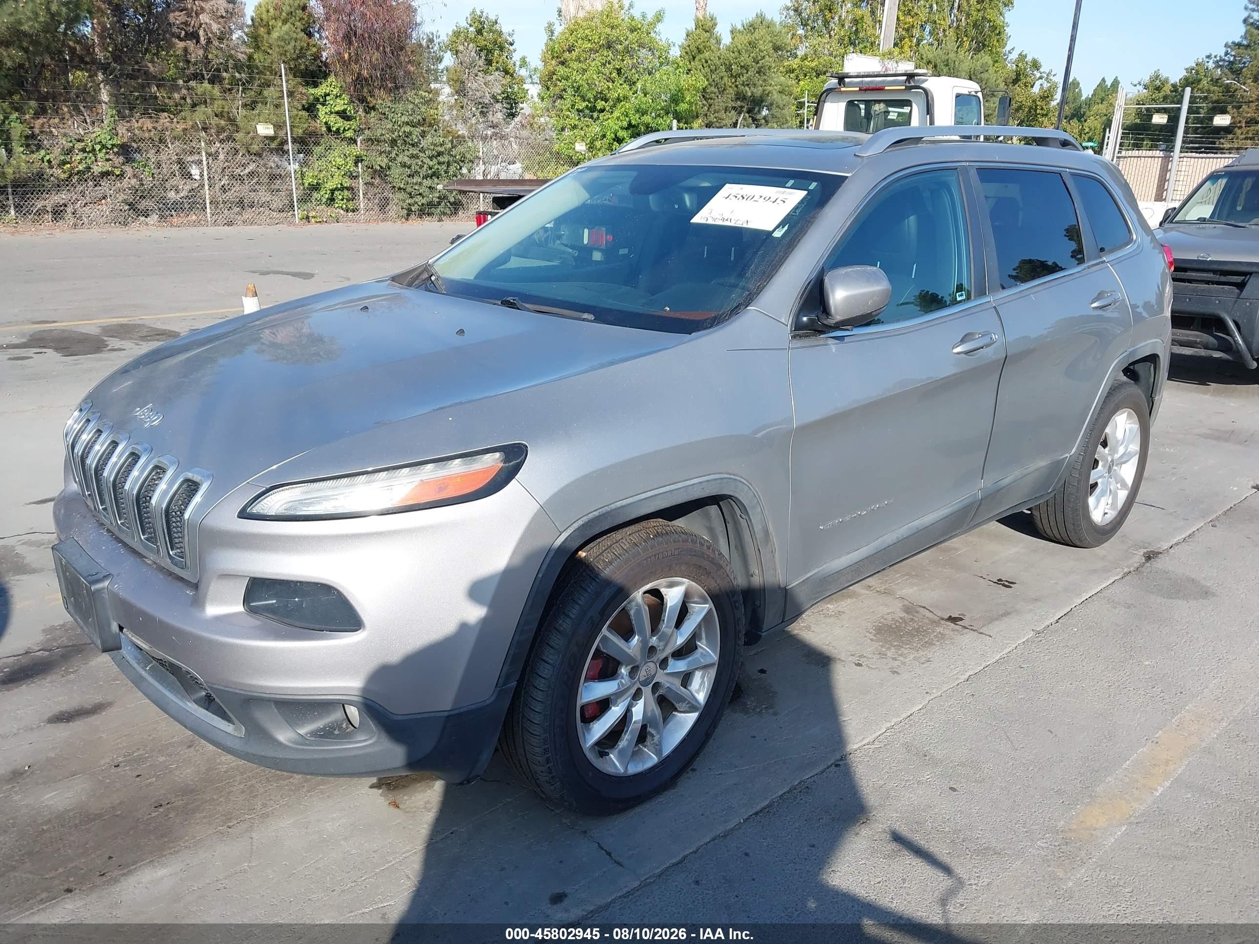 2015 Jeep Cherokee Limited Silver vin: 1C4PJMDB0FW538380