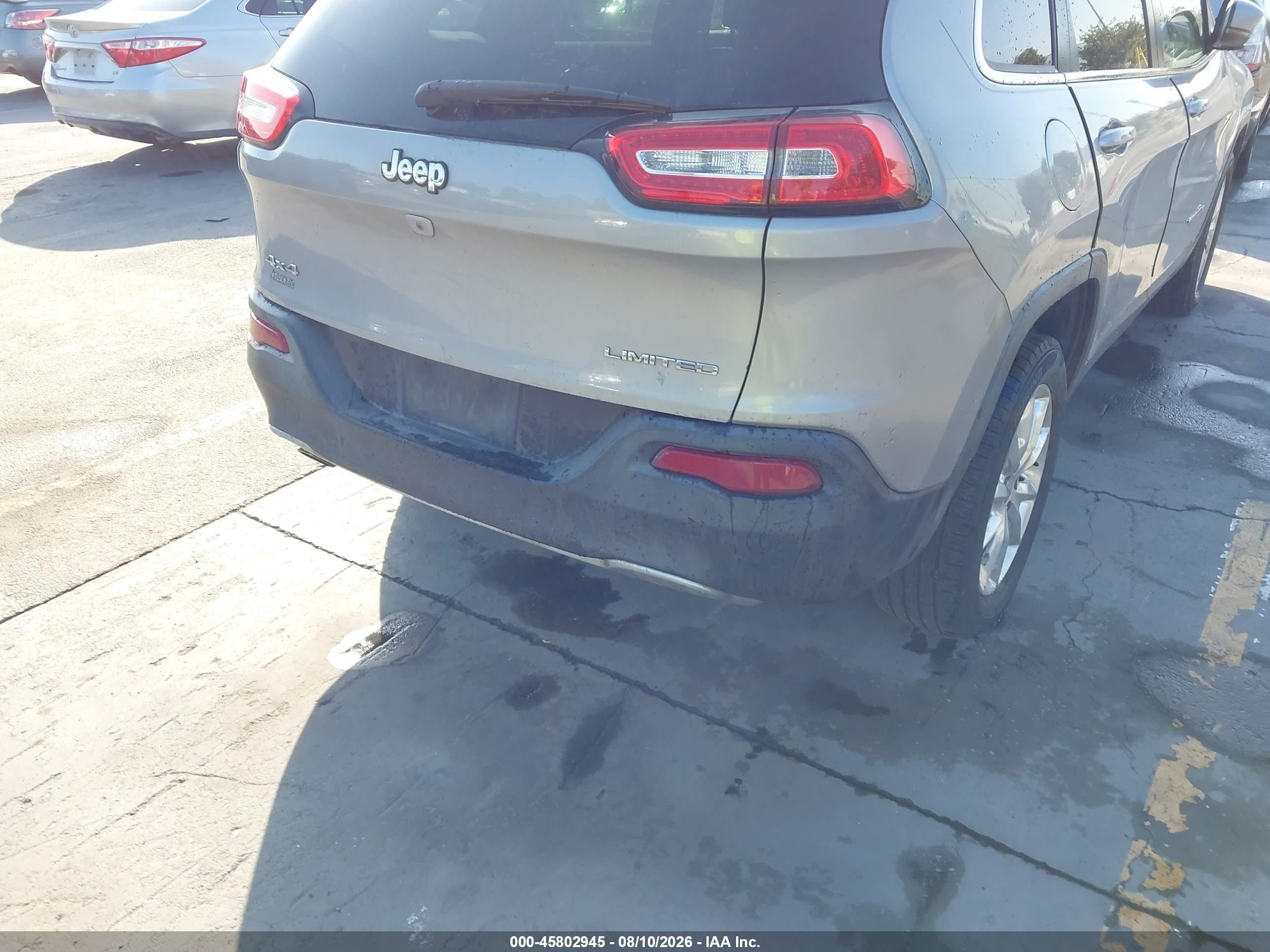 2015 Jeep Cherokee Limited Silver vin: 1C4PJMDB0FW538380