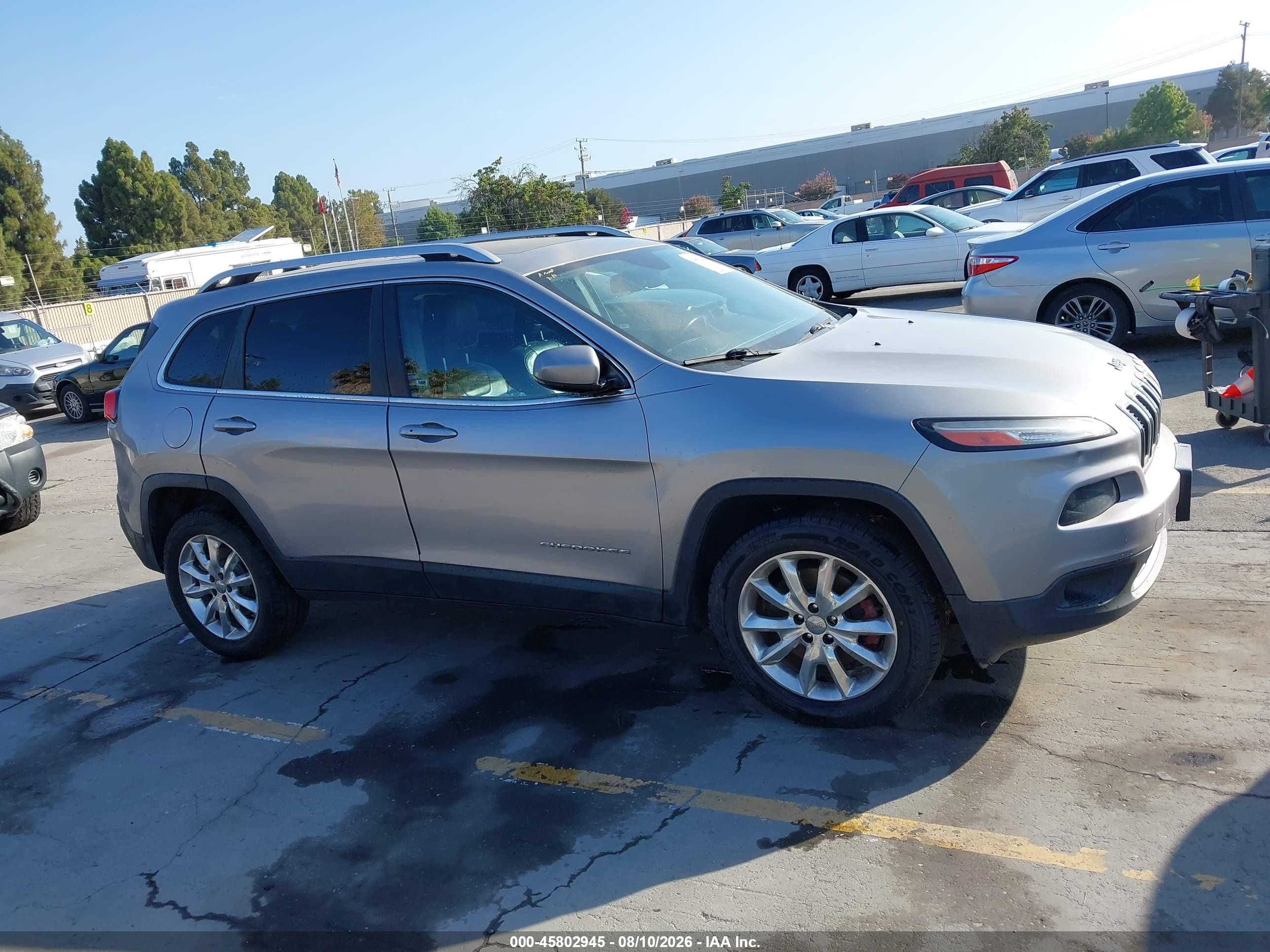 2015 Jeep Cherokee Limited Silver vin: 1C4PJMDB0FW538380
