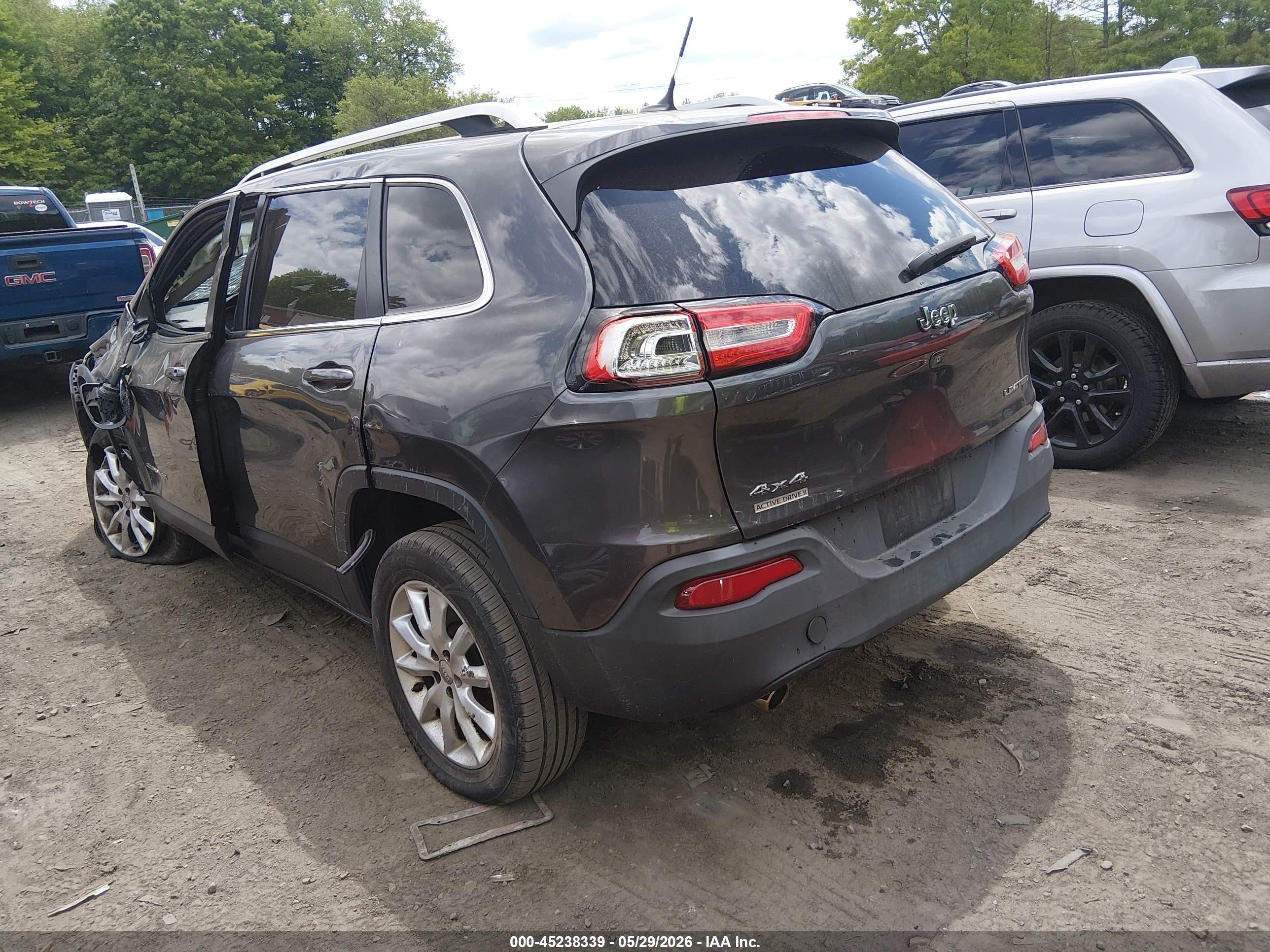 2015 Jeep Cherokee Limited Gray vin: 1C4PJMDB0FW545572