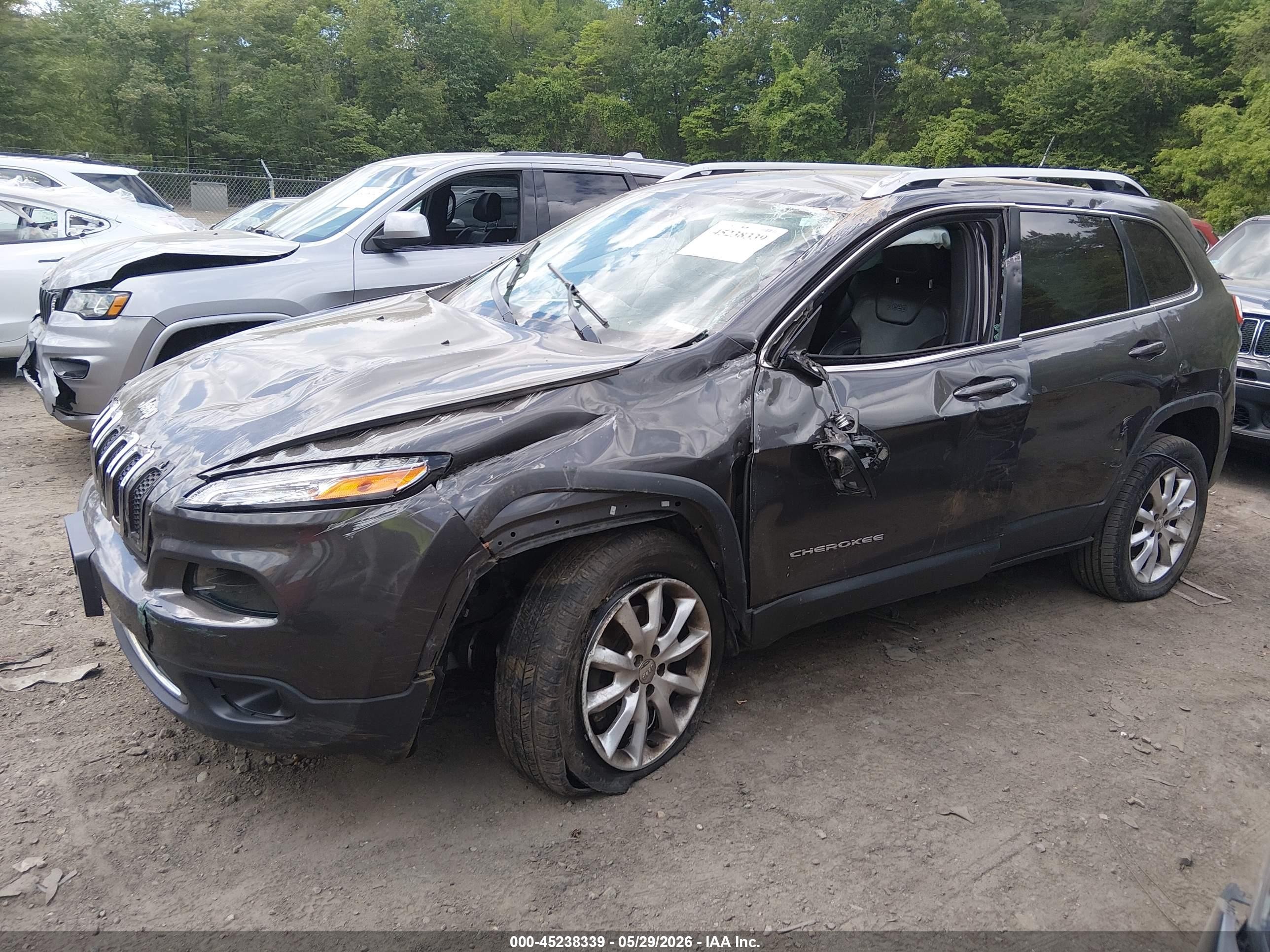 2015 Jeep Cherokee Limited Gray vin: 1C4PJMDB0FW545572