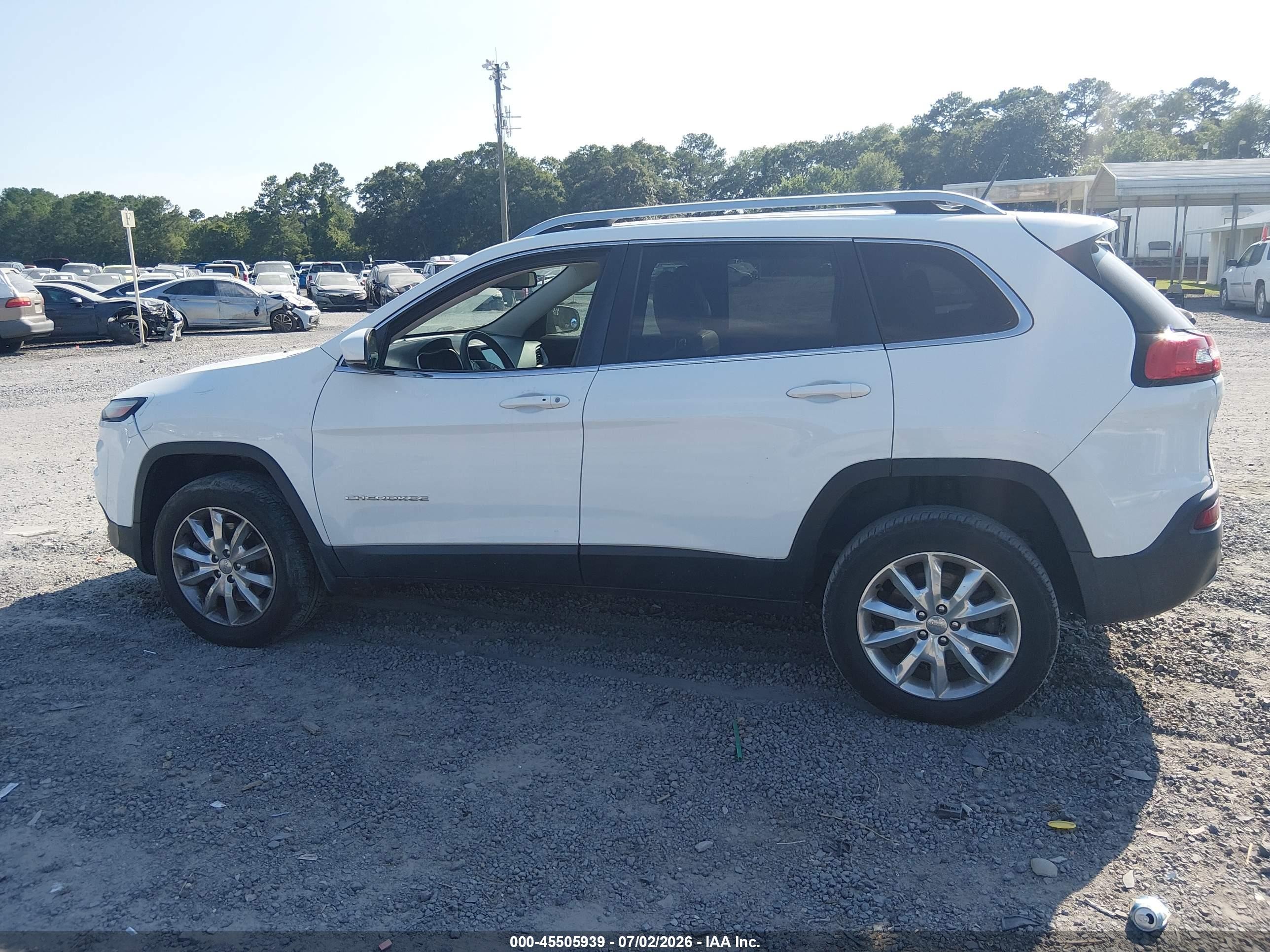 2015 Jeep Cherokee Limited White vin: 1C4PJMDB0FW563263