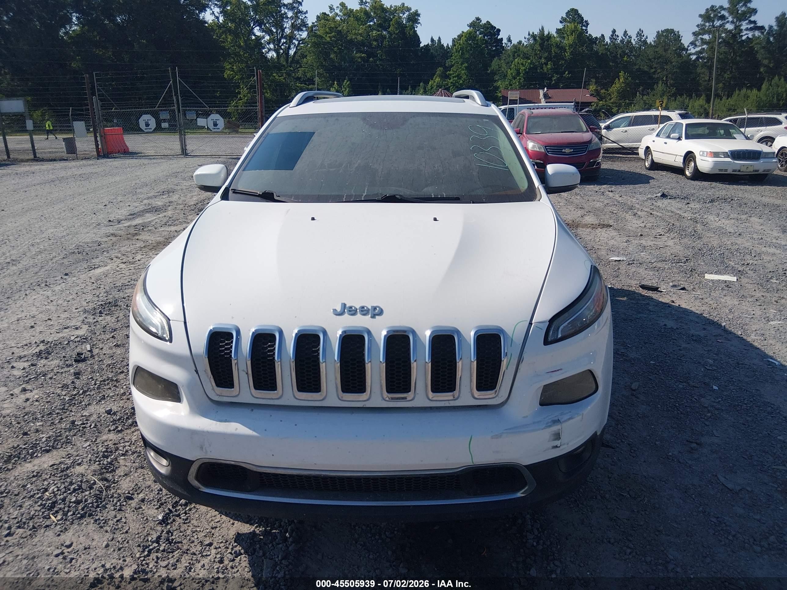 2015 Jeep Cherokee Limited White vin: 1C4PJMDB0FW563263