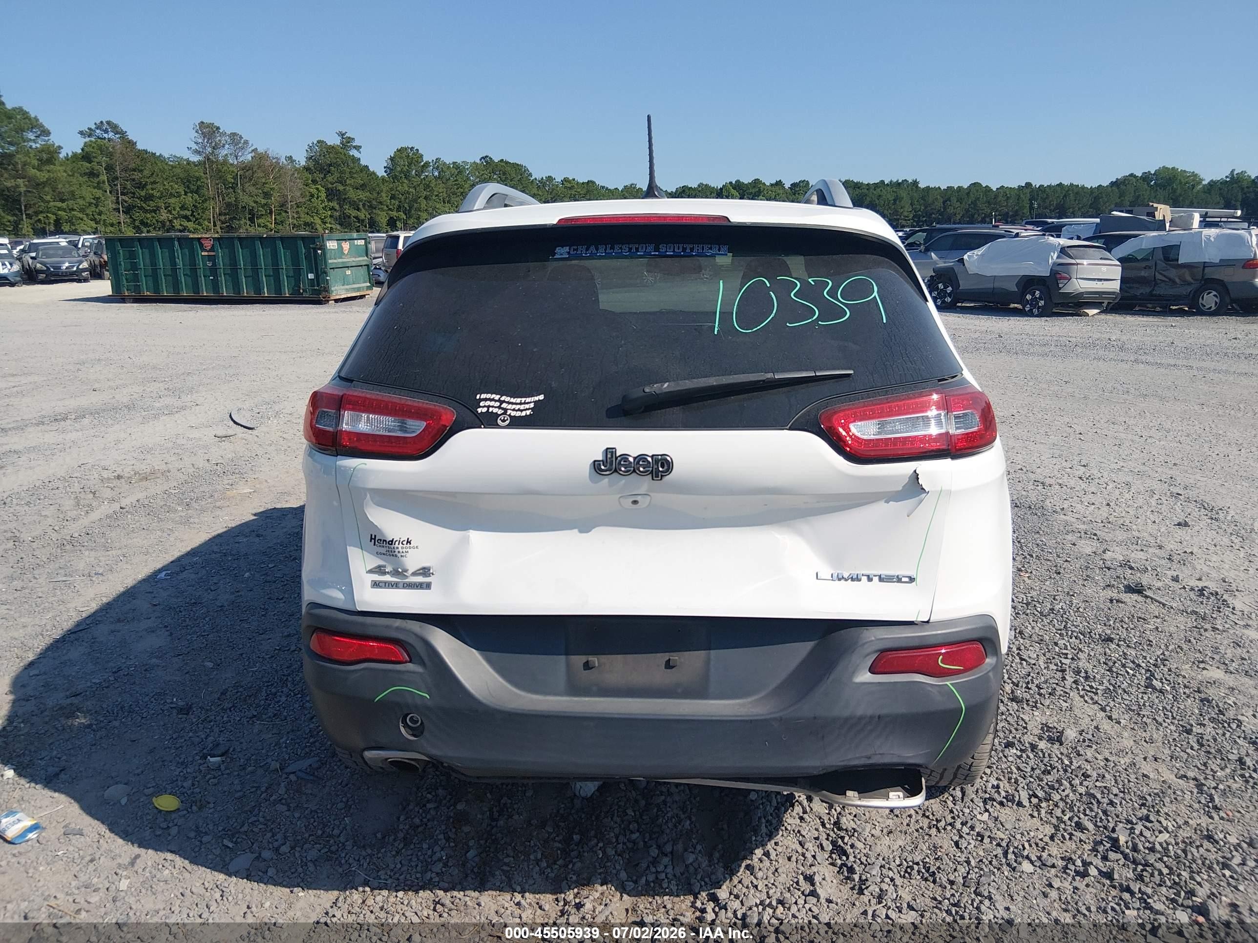 2015 Jeep Cherokee Limited White vin: 1C4PJMDB0FW563263