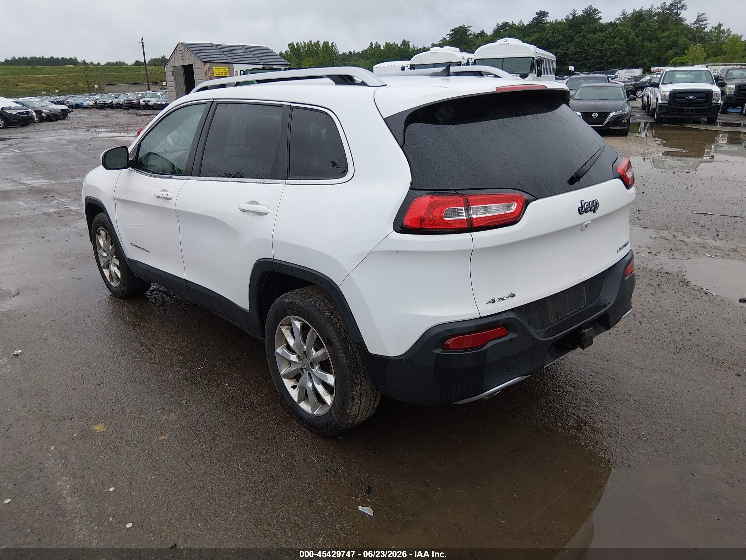 2015 Jeep Cherokee Limited White vin: 1C4PJMDB0FW711105