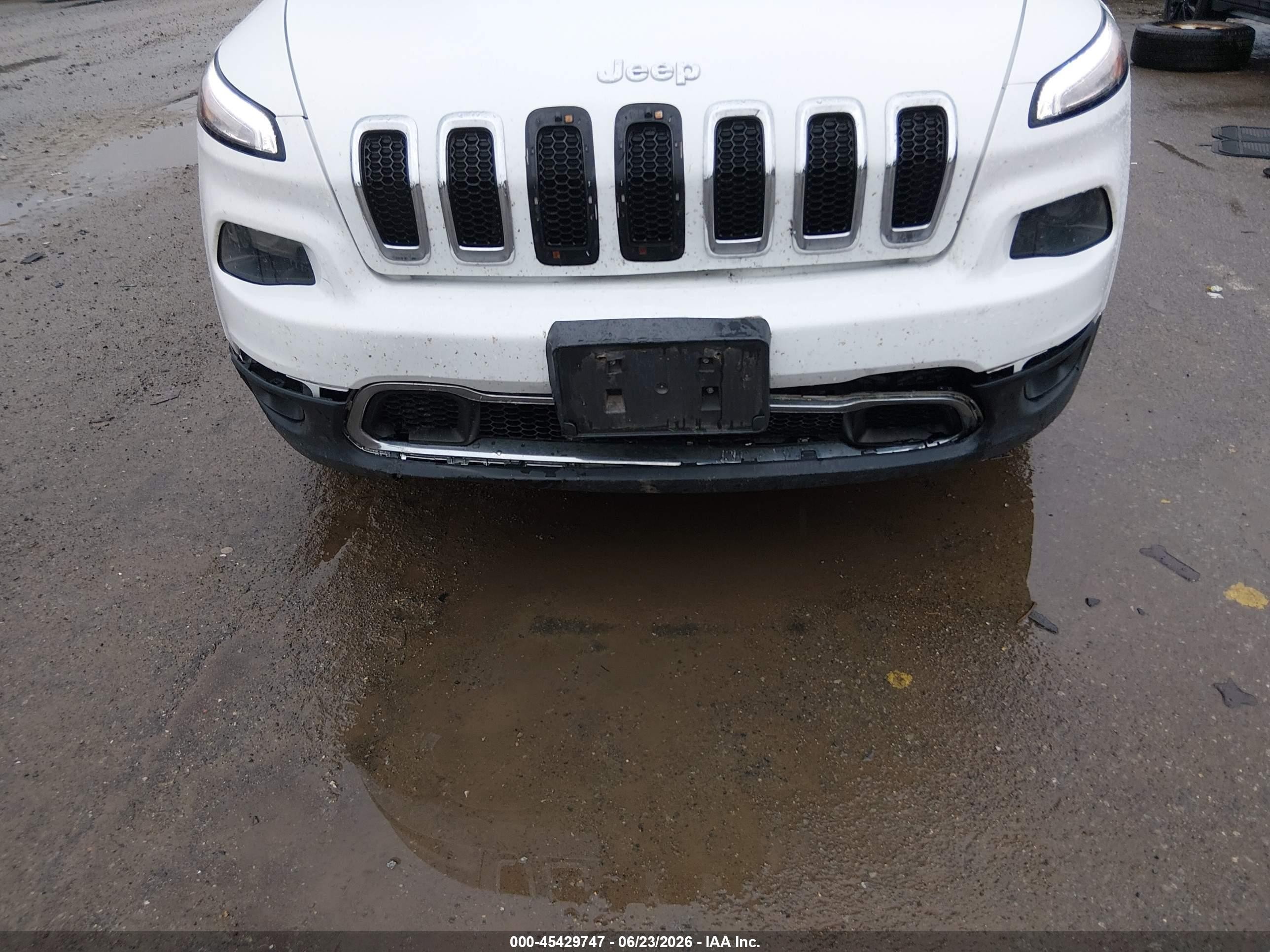 2015 Jeep Cherokee Limited White vin: 1C4PJMDB0FW711105
