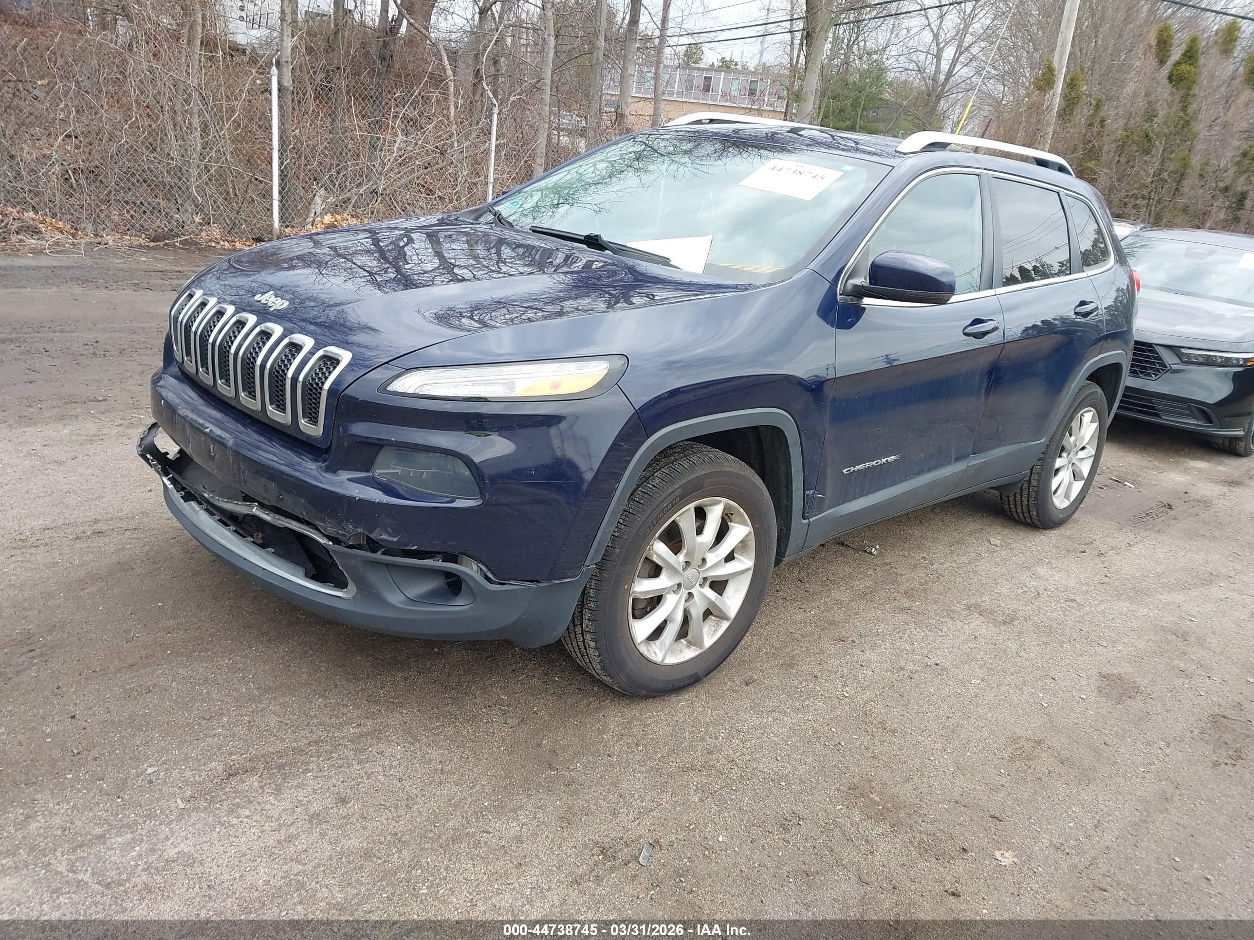 2015 Jeep Cherokee Limited Blue vin: 1C4PJMDB0FW749403