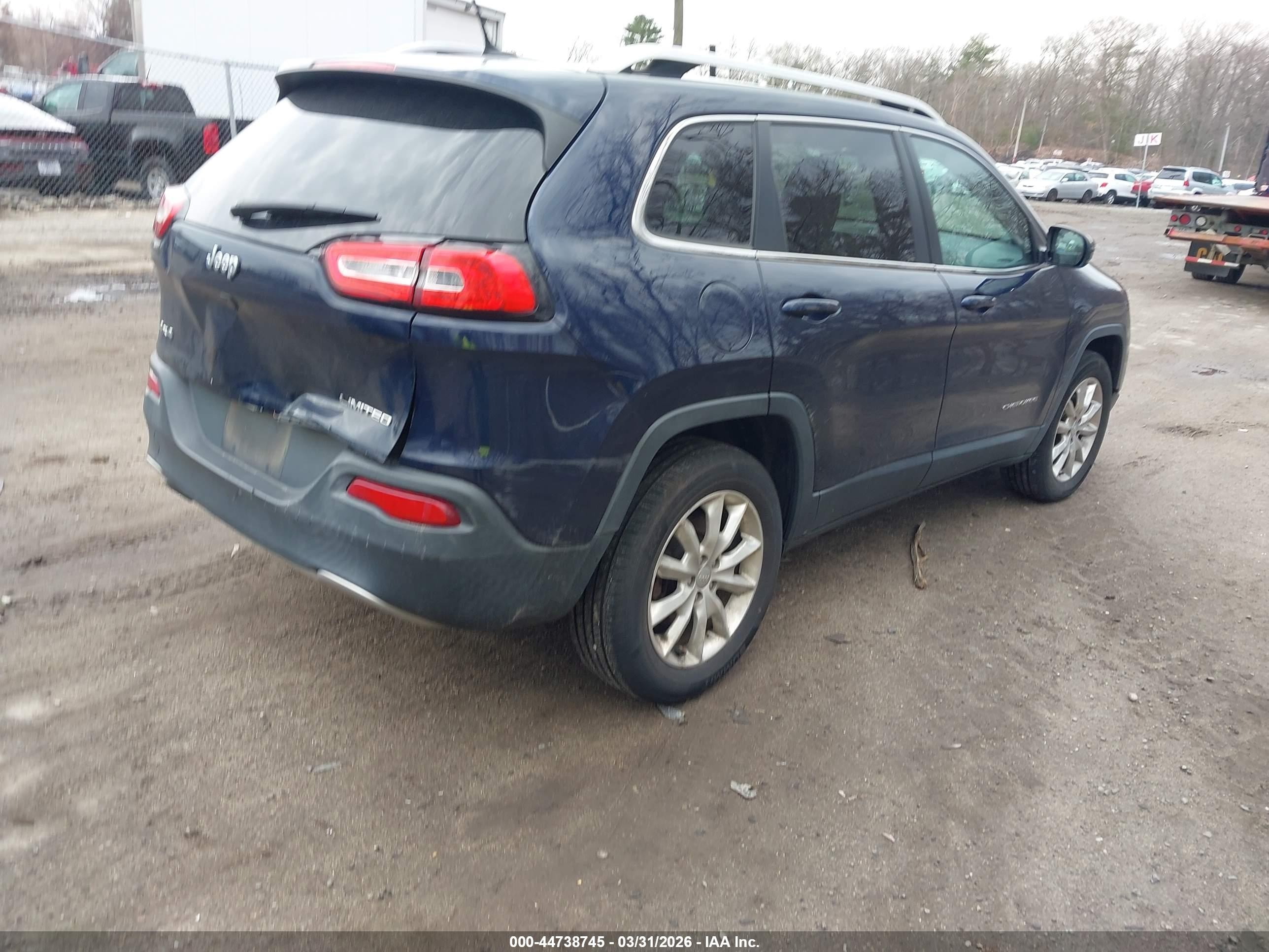 2015 Jeep Cherokee Limited Blue vin: 1C4PJMDB0FW749403