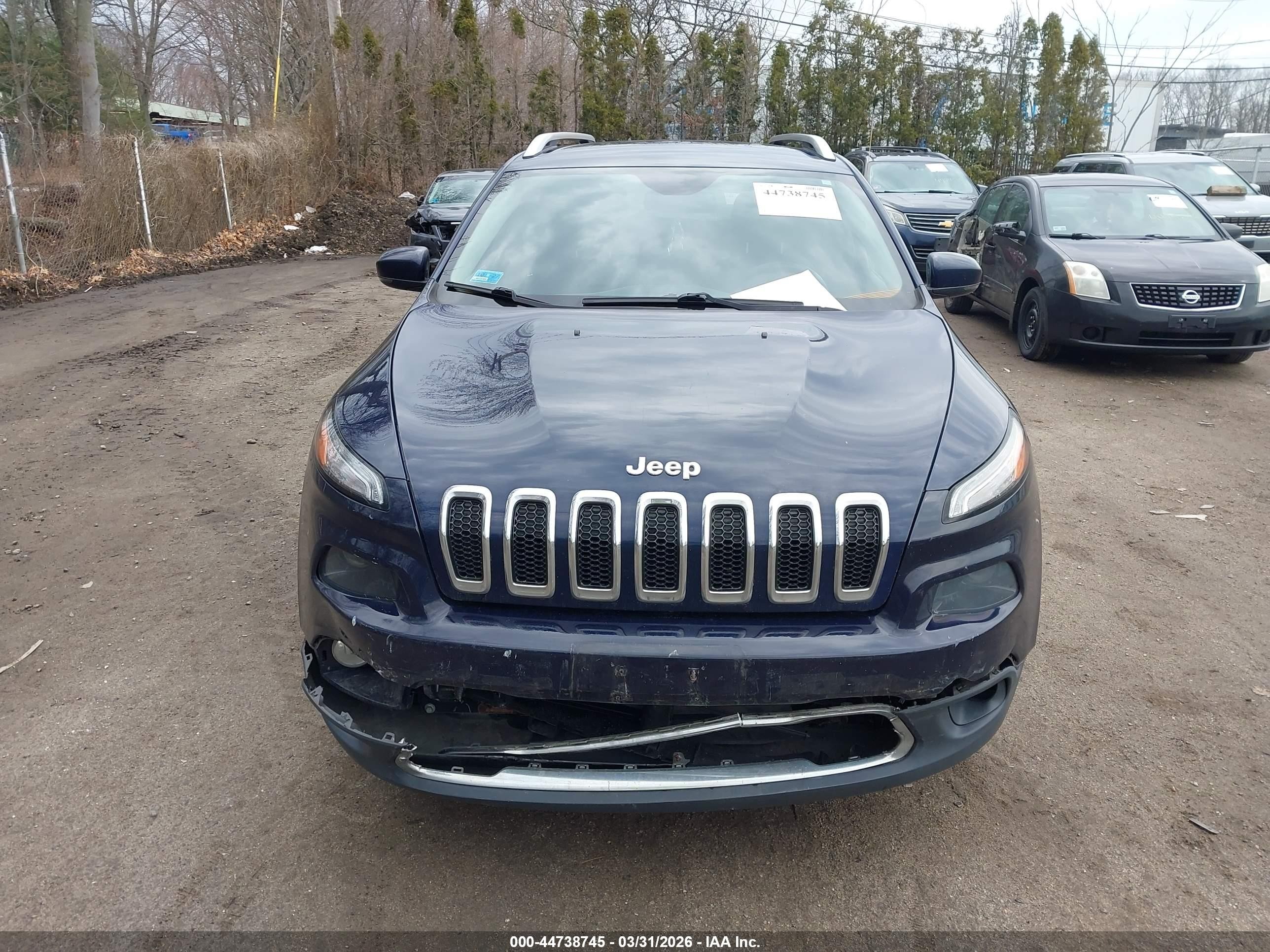 2015 Jeep Cherokee Limited Blue vin: 1C4PJMDB0FW749403