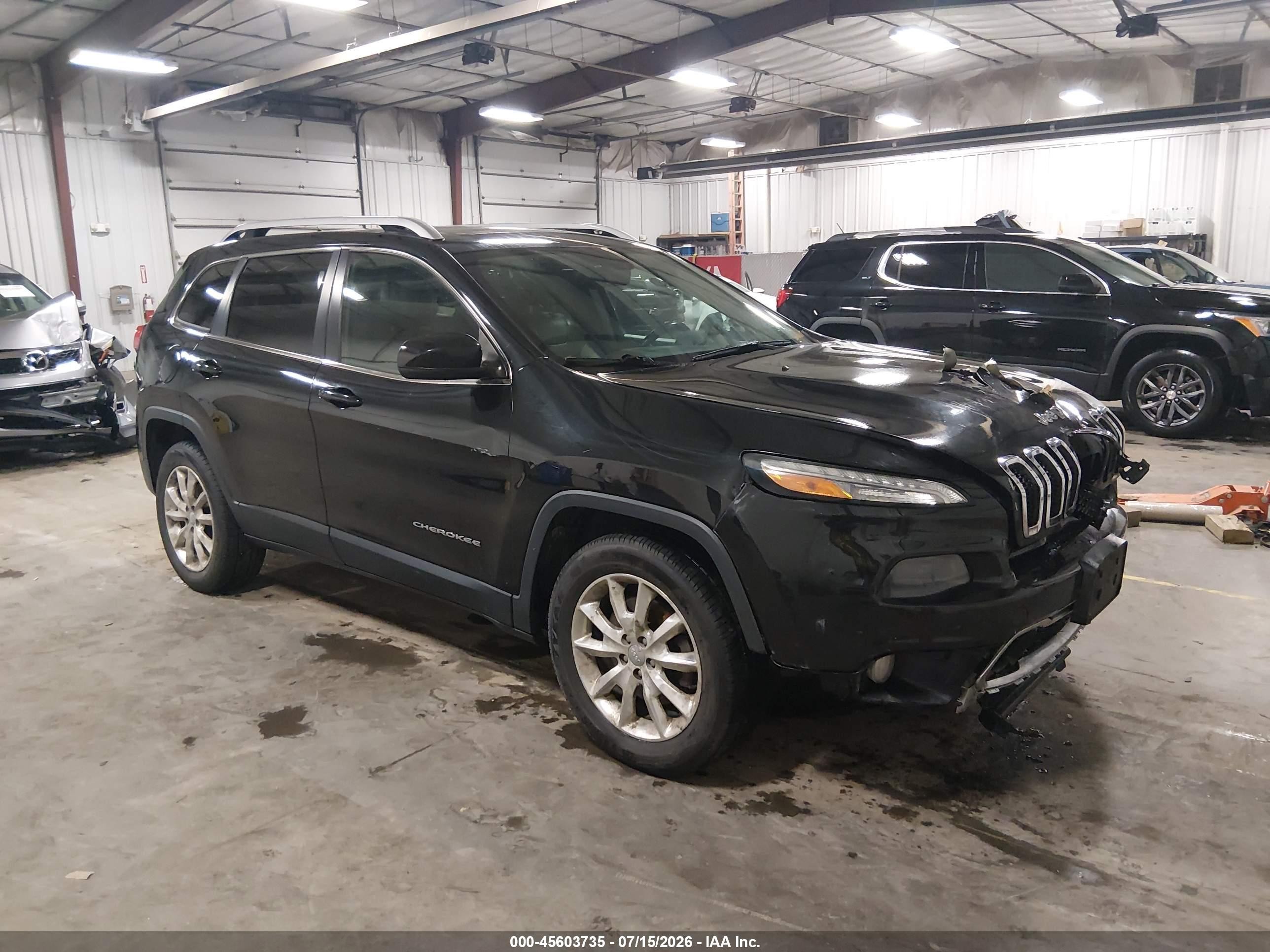 2014 Jeep Cherokee Limited Black vin: 1C4PJMDB1EW207757