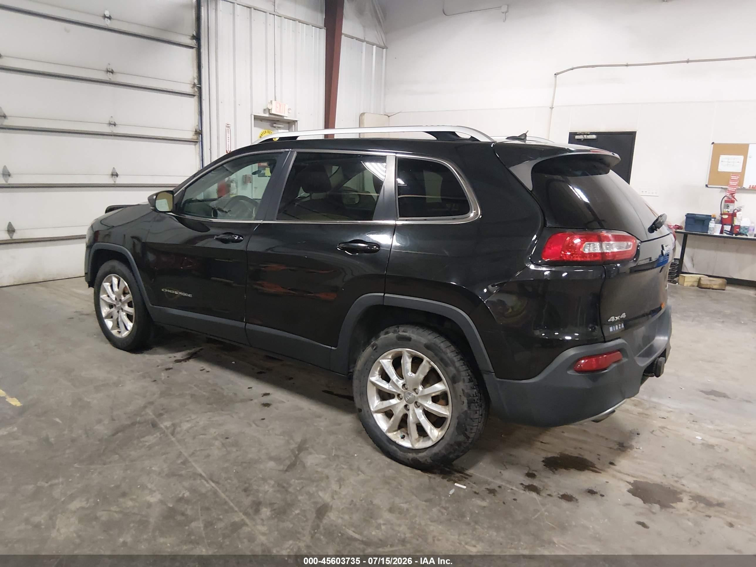 2014 Jeep Cherokee Limited Black vin: 1C4PJMDB1EW207757