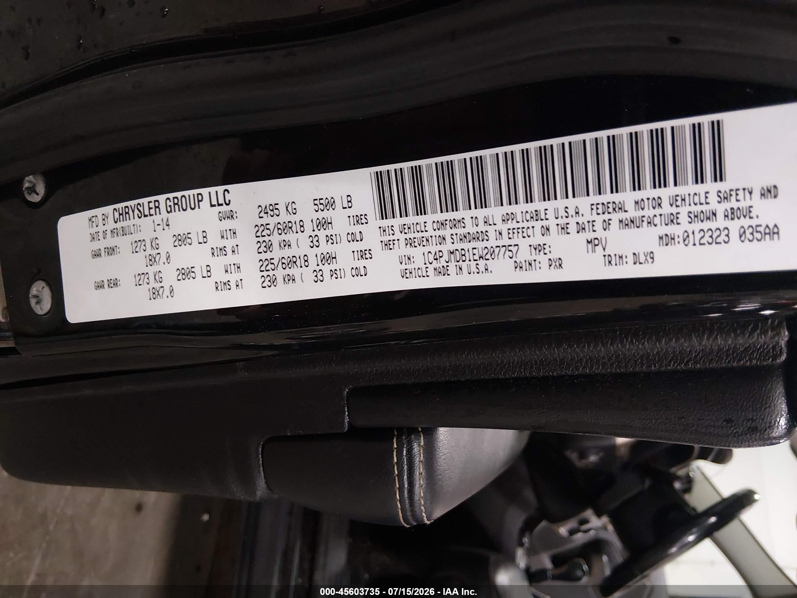 2014 Jeep Cherokee Limited Black vin: 1C4PJMDB1EW207757