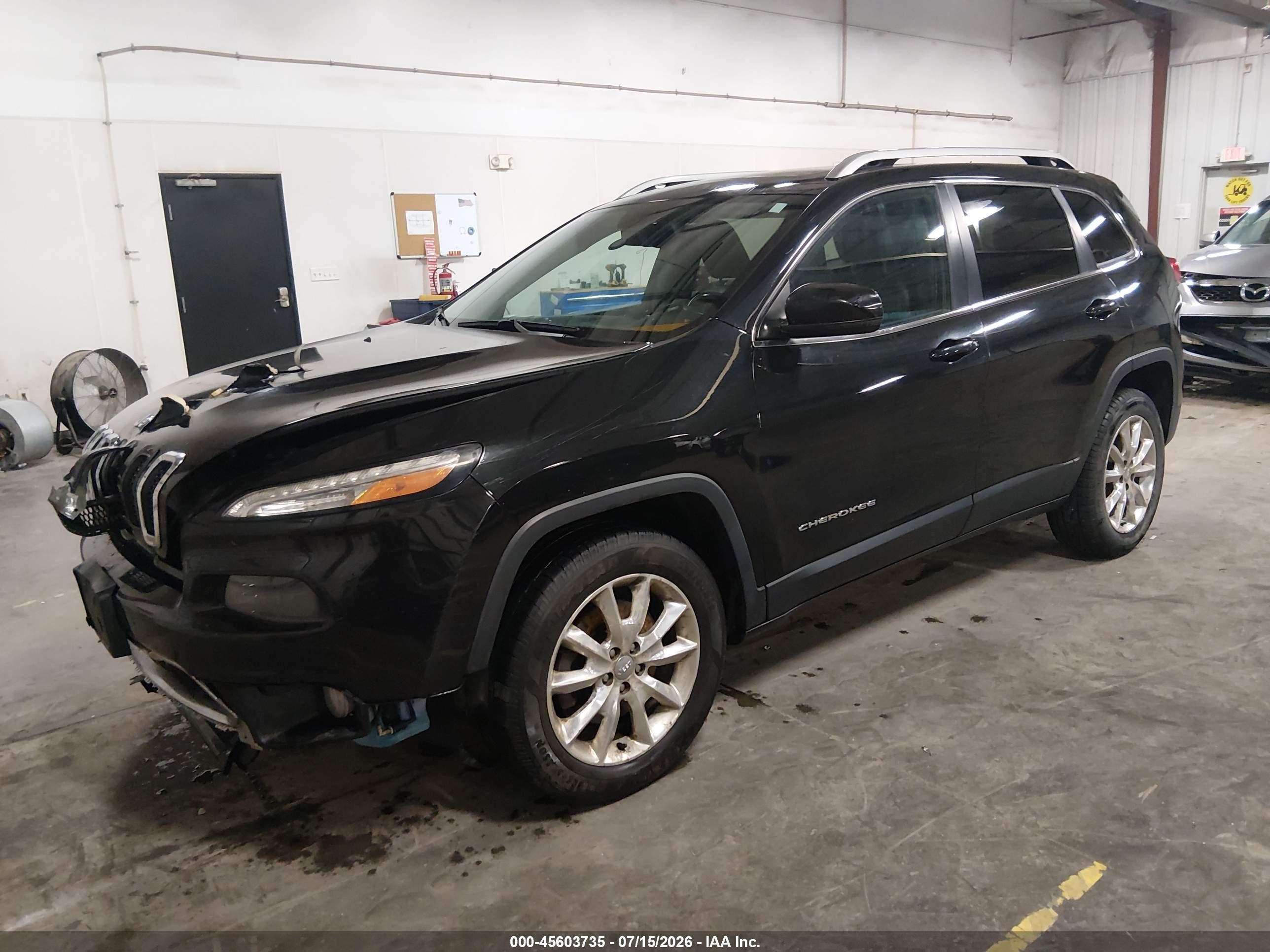 2014 Jeep Cherokee Limited Black vin: 1C4PJMDB1EW207757