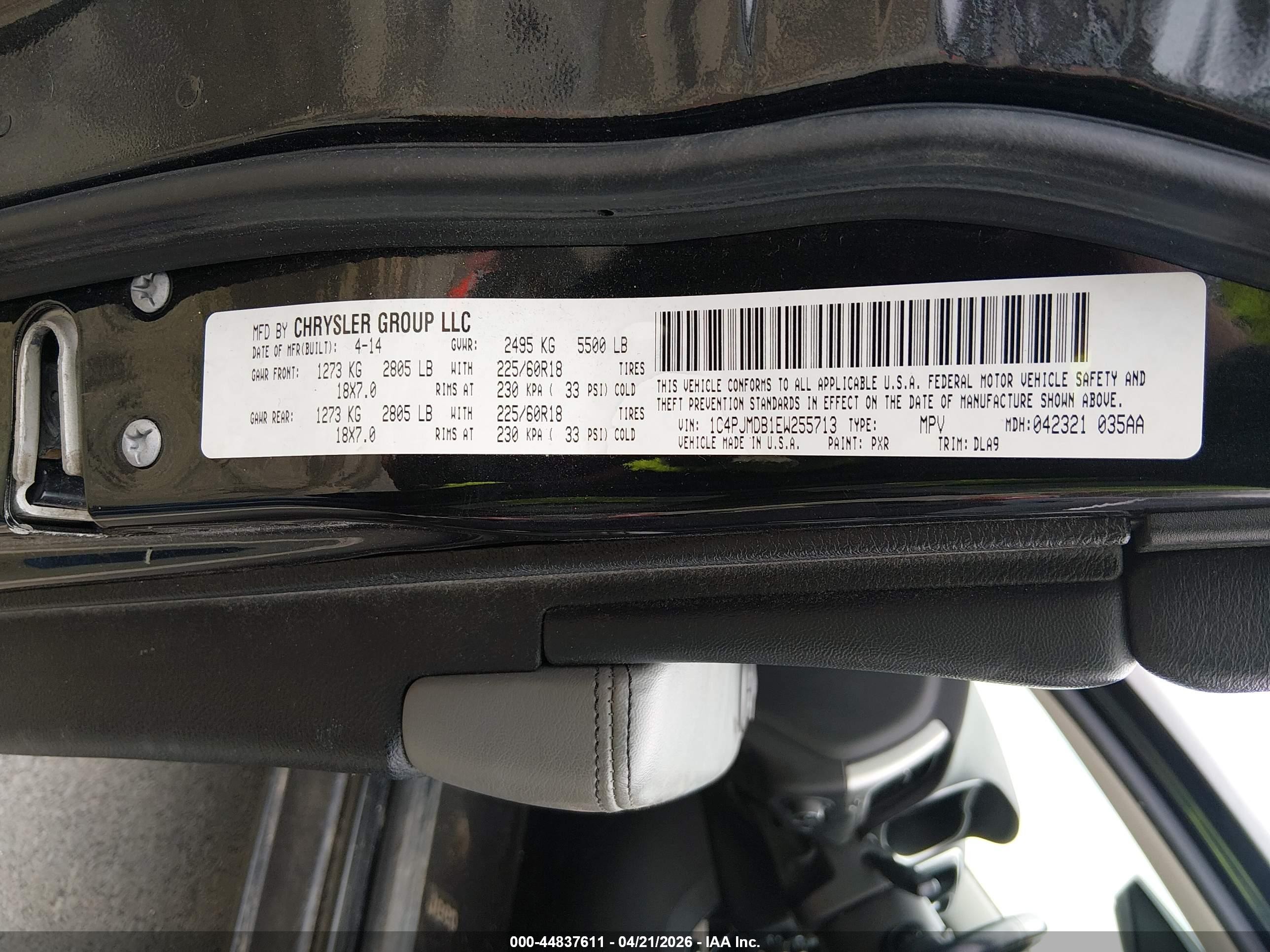 2014 Jeep Cherokee Limited Black vin: 1C4PJMDB1EW255713