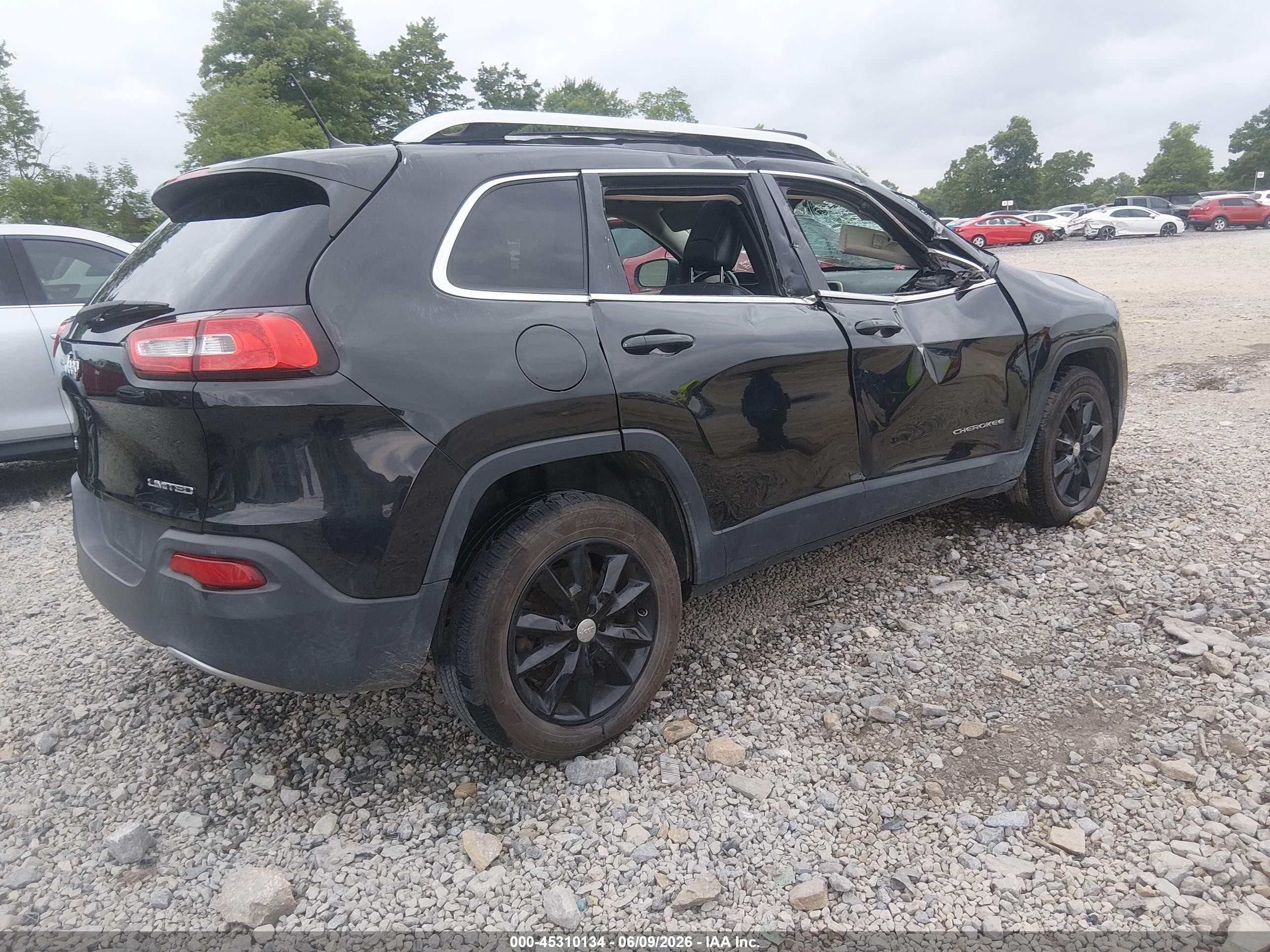 2014 Jeep Cherokee Limited Black vin: 1C4PJMDB1EW277159