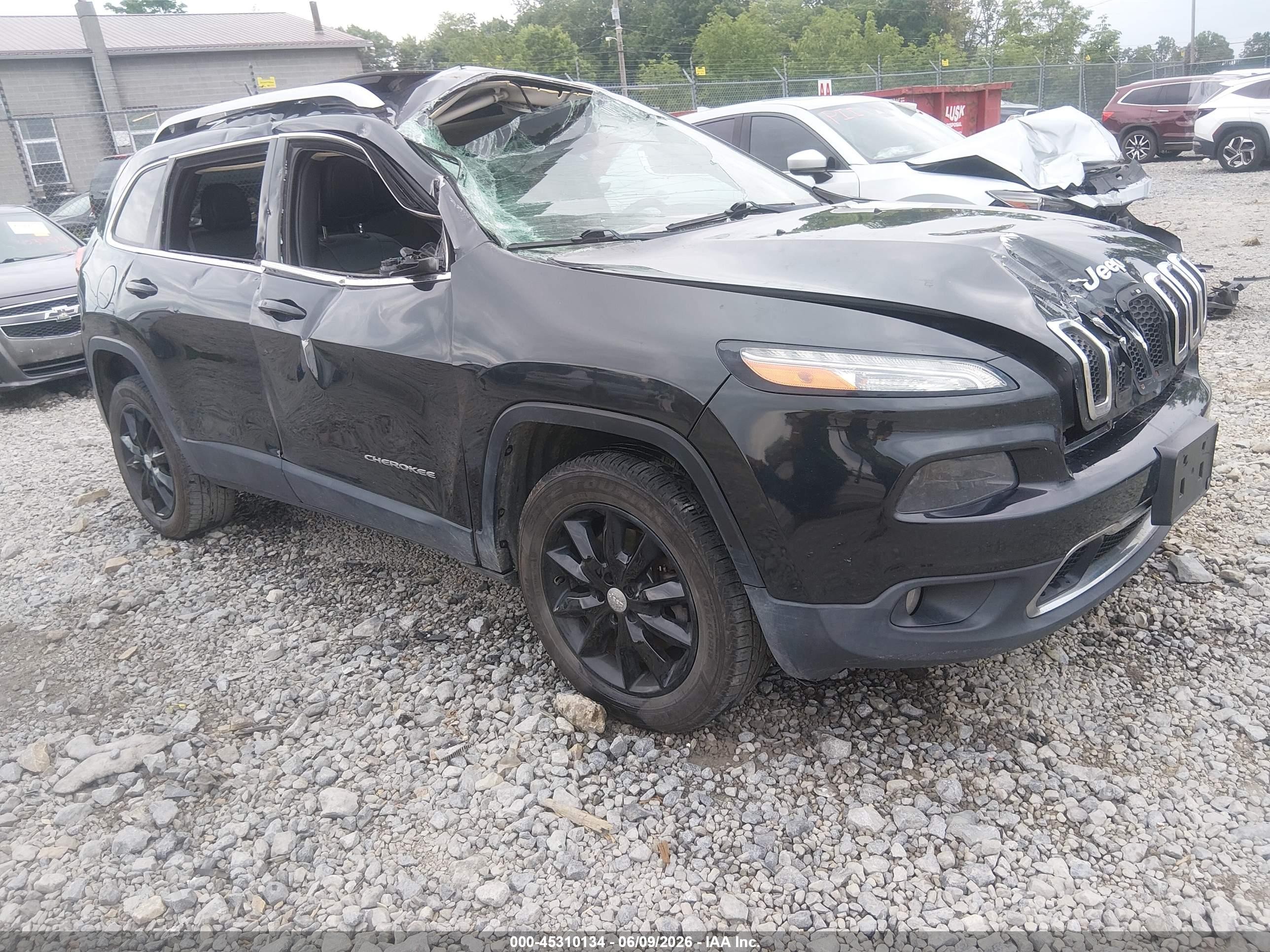 2014 Jeep Cherokee Limited Black vin: 1C4PJMDB1EW277159