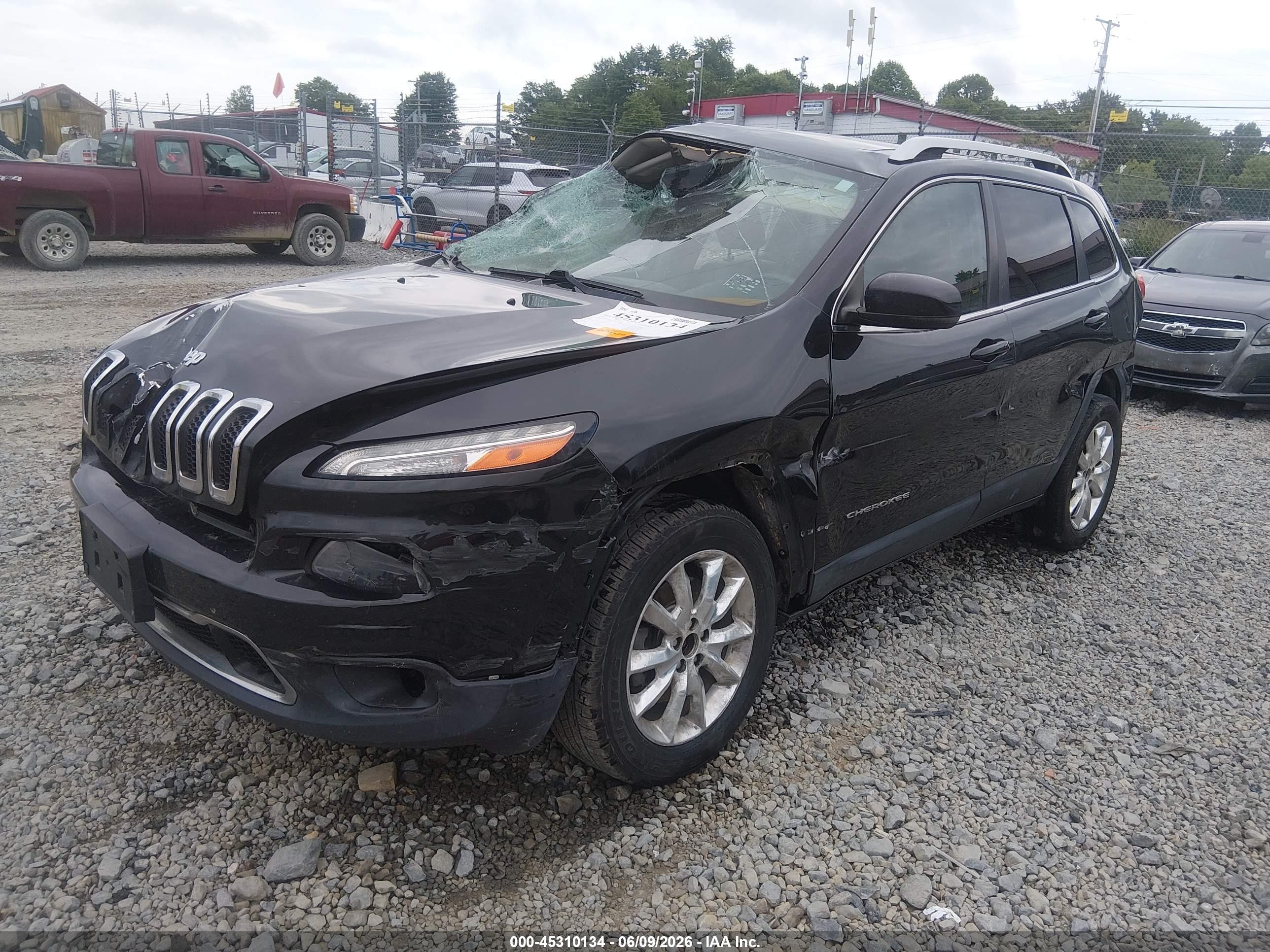 2014 Jeep Cherokee Limited Black vin: 1C4PJMDB1EW277159
