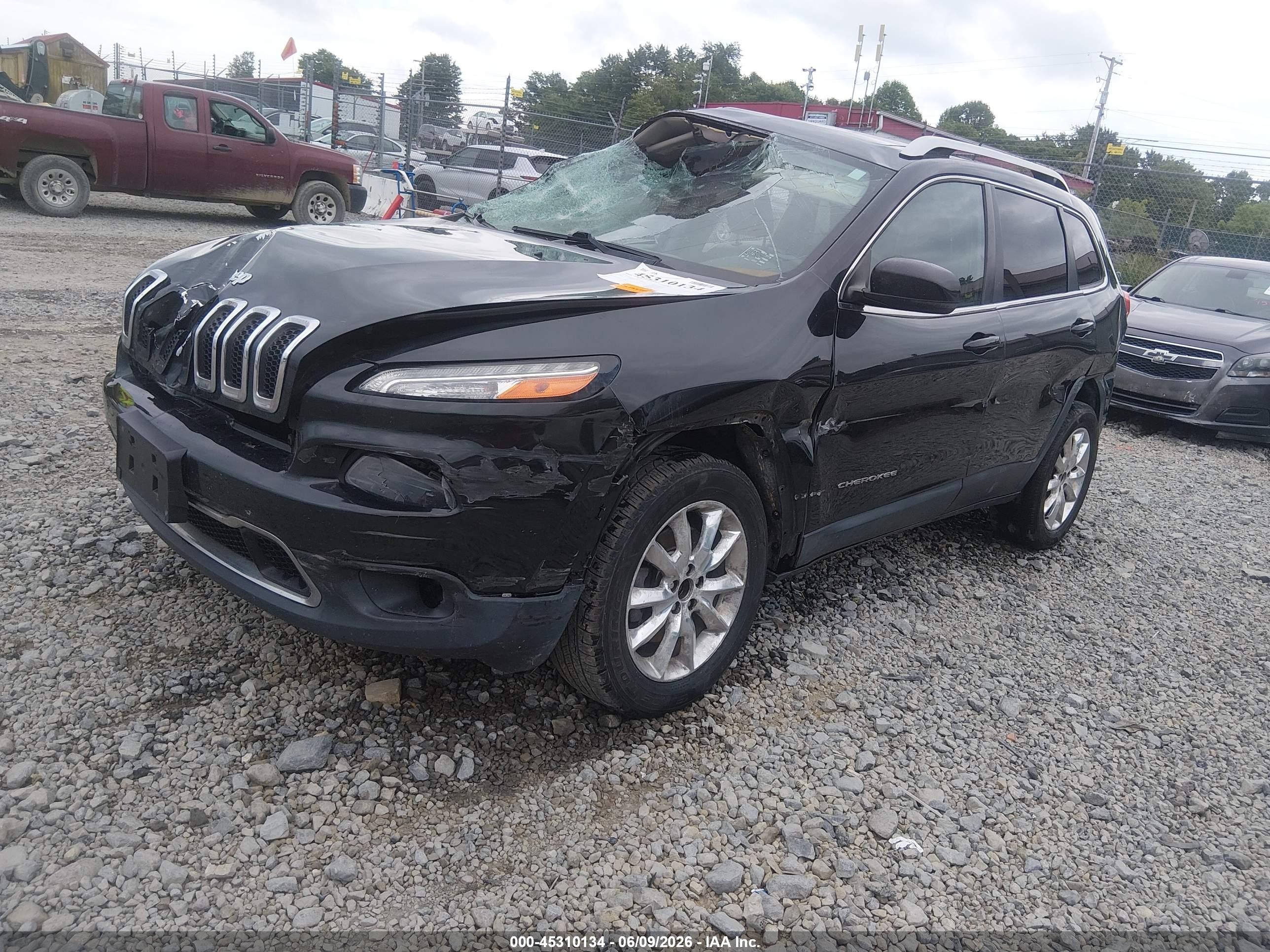2014 Jeep Cherokee Limited Black vin: 1C4PJMDB1EW277159