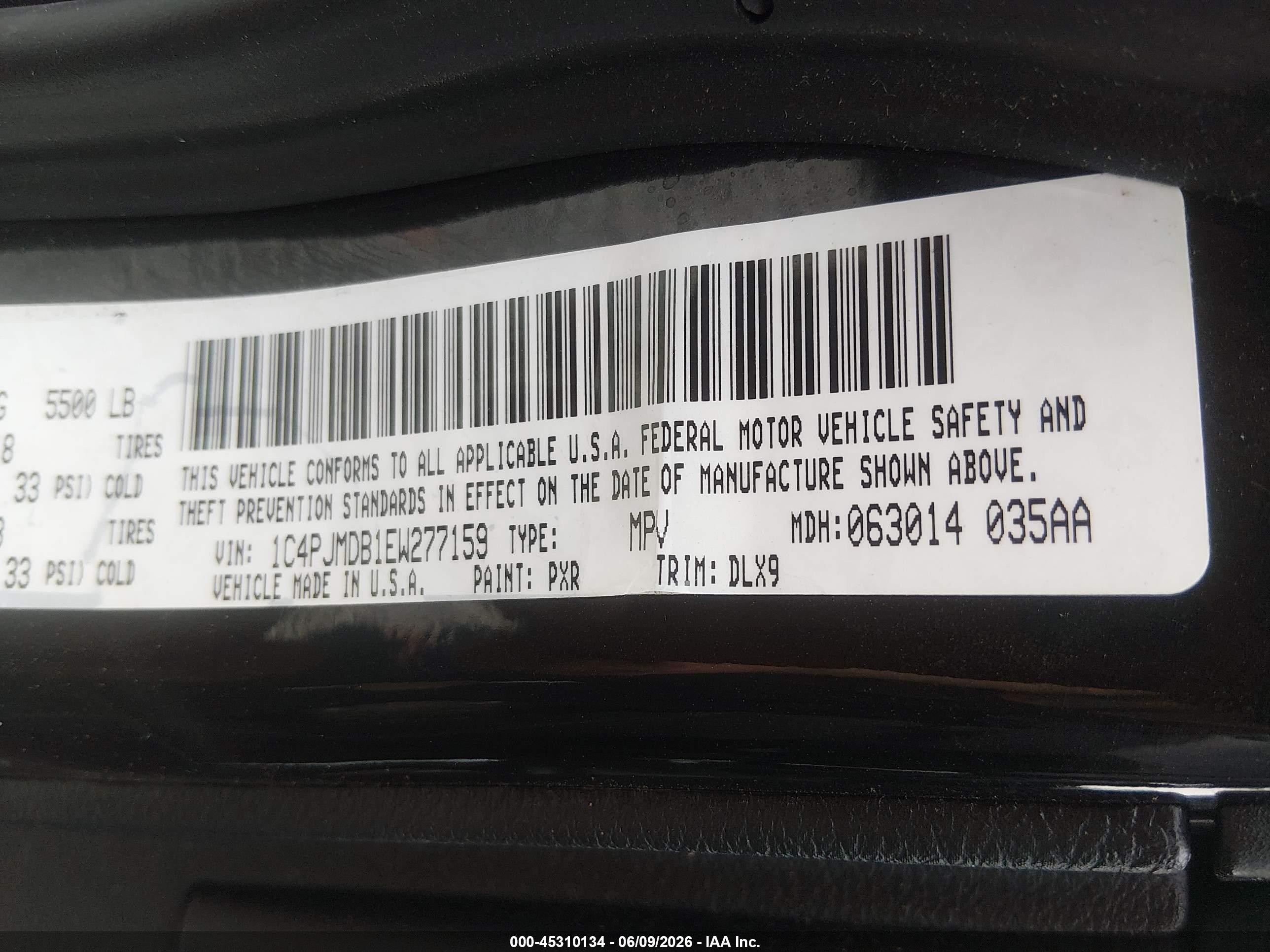 2014 Jeep Cherokee Limited Black vin: 1C4PJMDB1EW277159