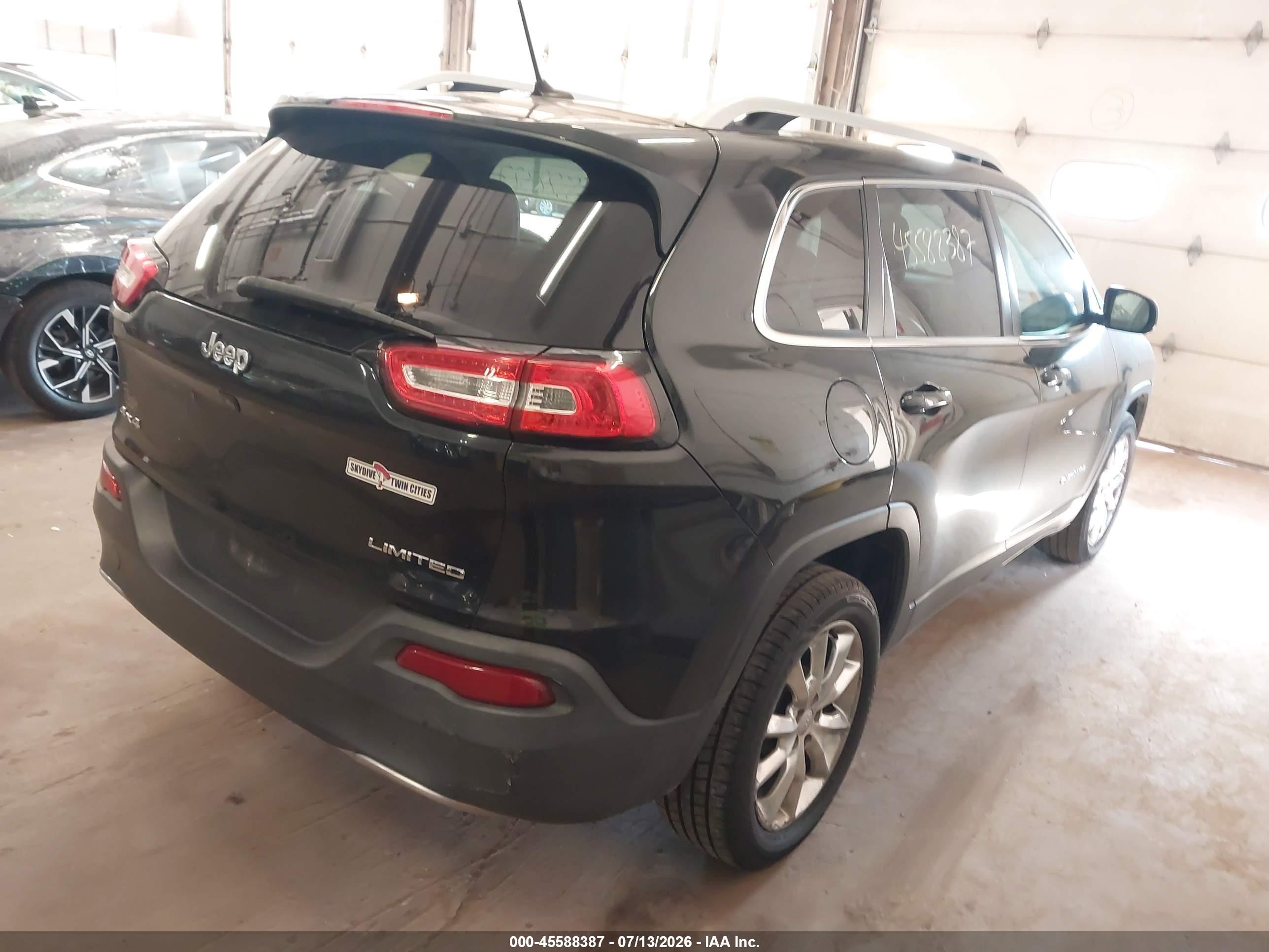2015 Jeep Cherokee Limited Black vin: 1C4PJMDB1FW529848