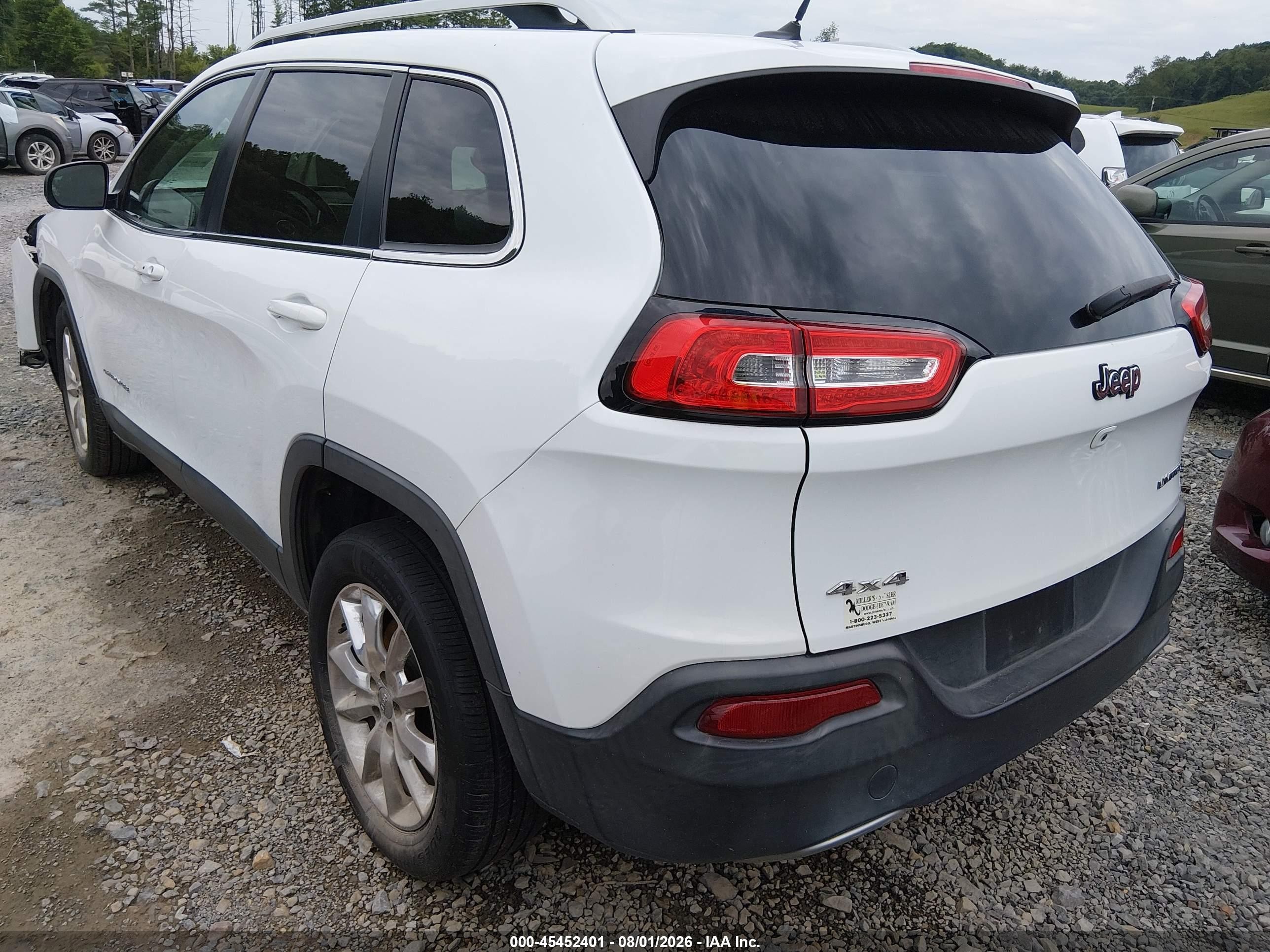 2015 Jeep Cherokee Limited White vin: 1C4PJMDB1FW610669