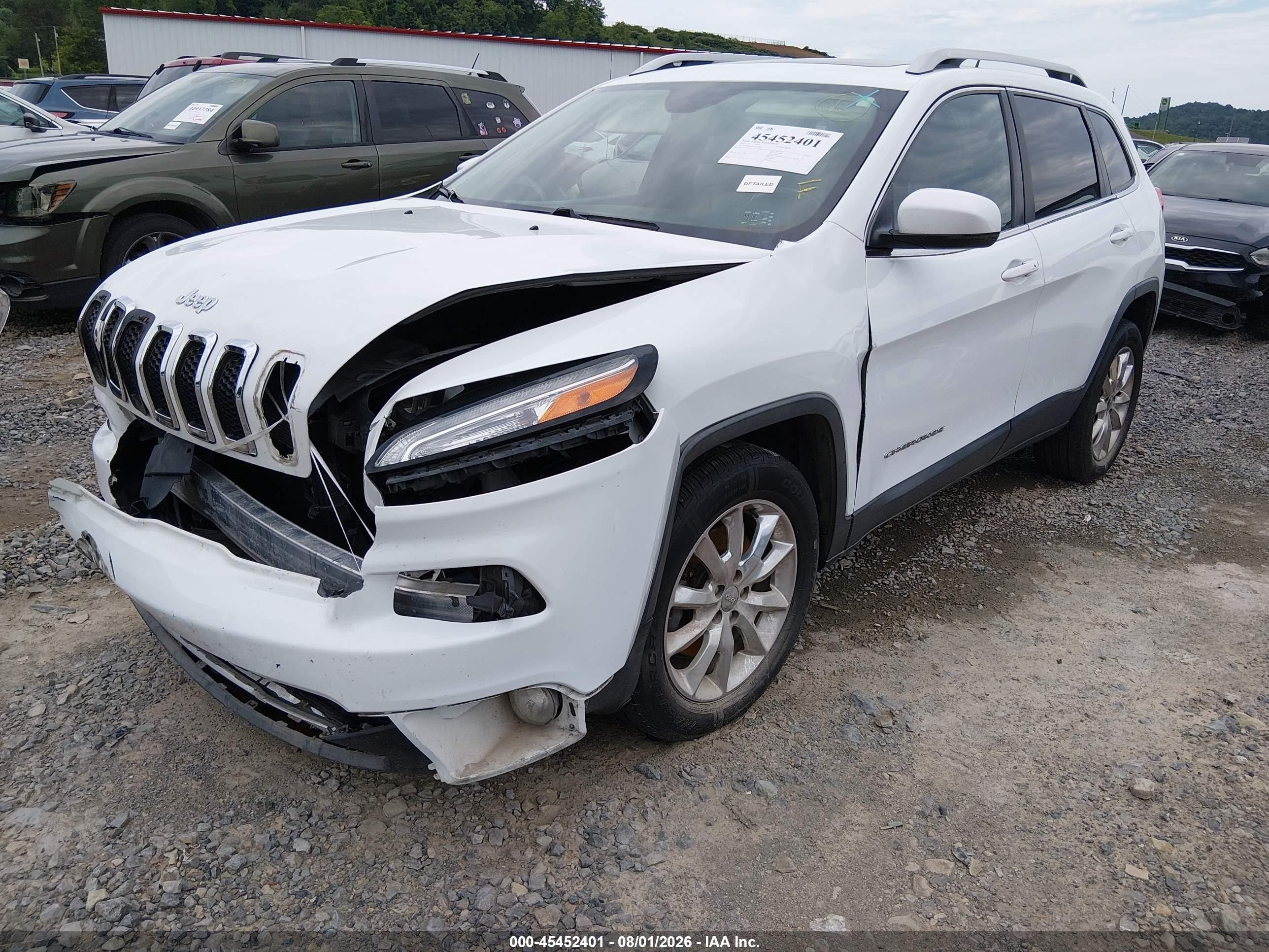 2015 Jeep Cherokee Limited White vin: 1C4PJMDB1FW610669