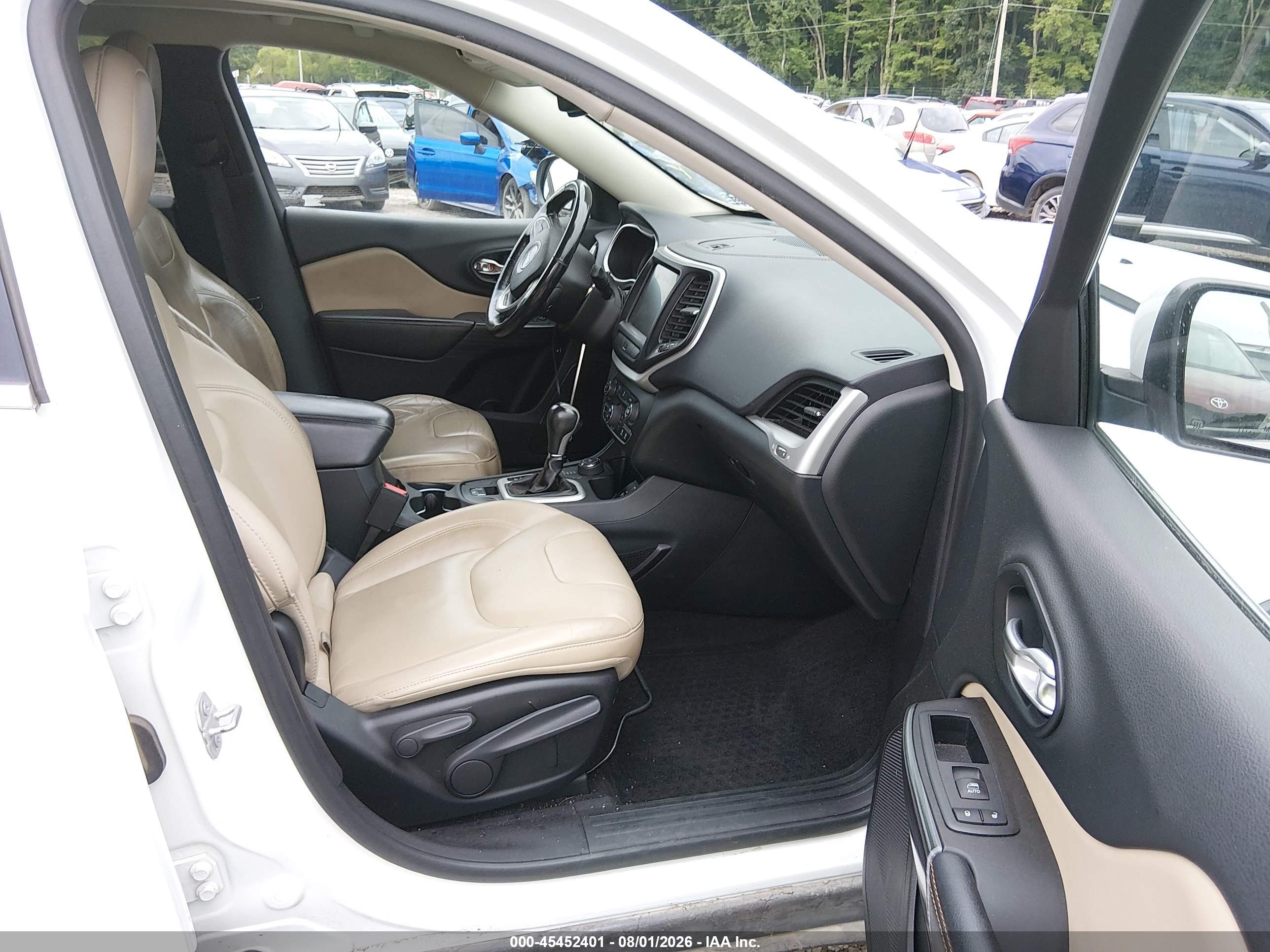 2015 Jeep Cherokee Limited White vin: 1C4PJMDB1FW610669