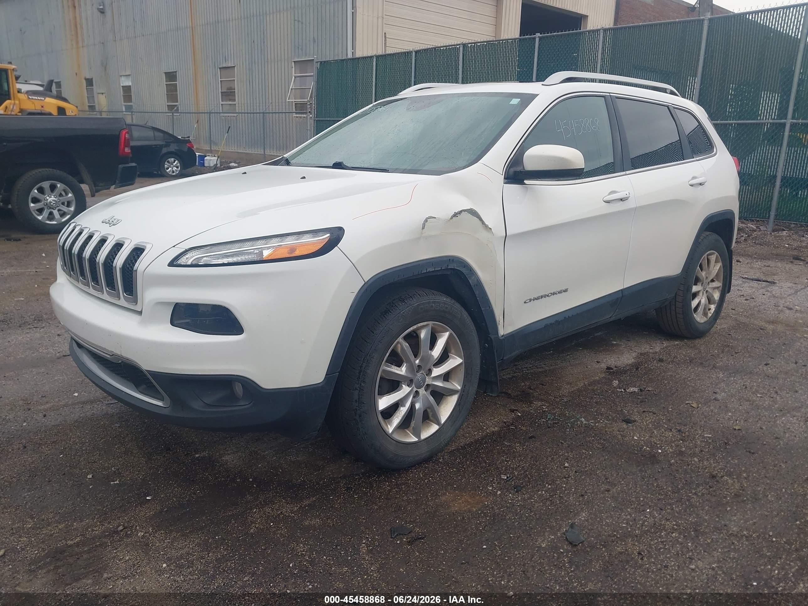 2015 Jeep Cherokee Limited White vin: 1C4PJMDB1FW641582