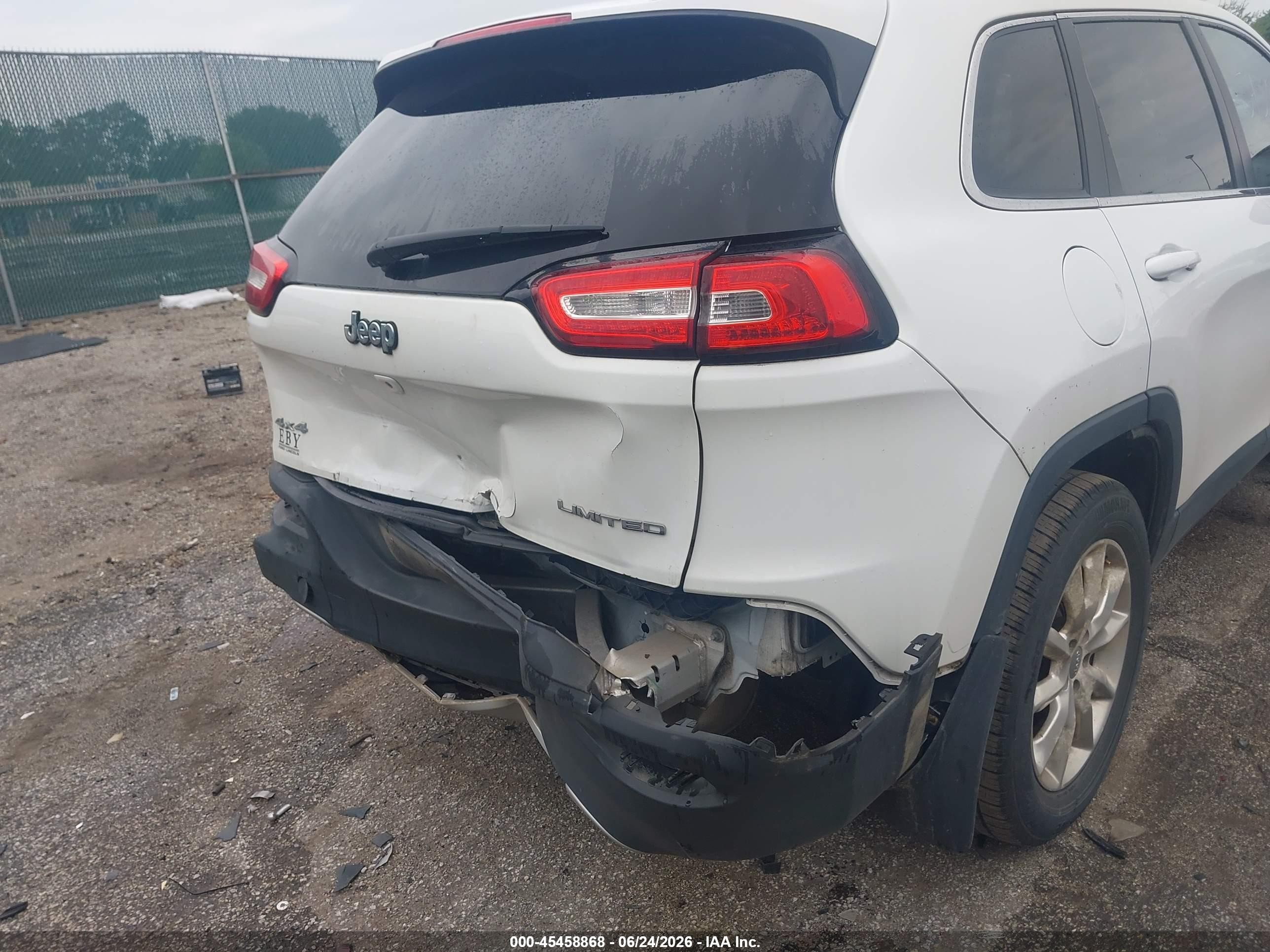 2015 Jeep Cherokee Limited White vin: 1C4PJMDB1FW641582