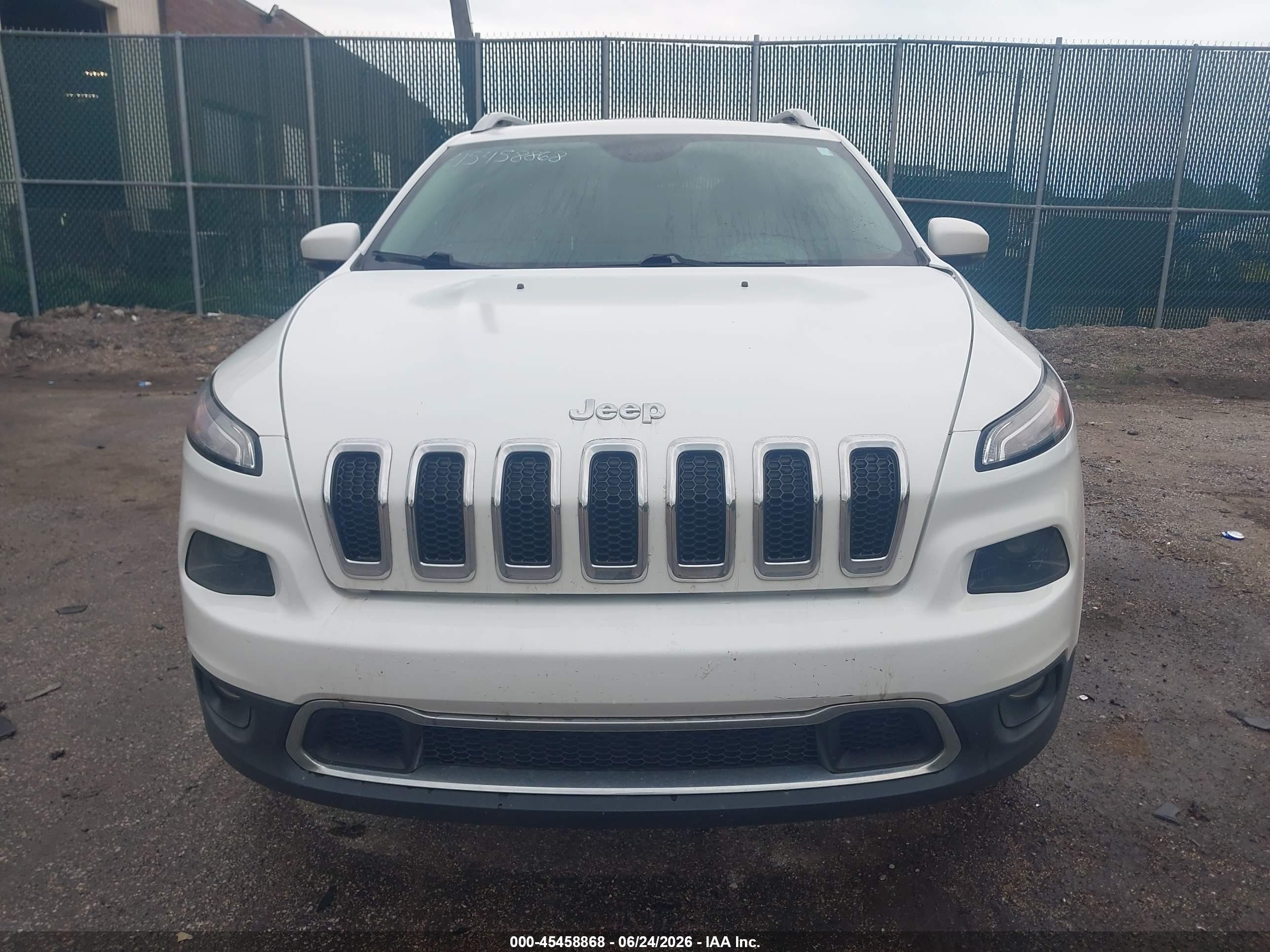 2015 Jeep Cherokee Limited White vin: 1C4PJMDB1FW641582