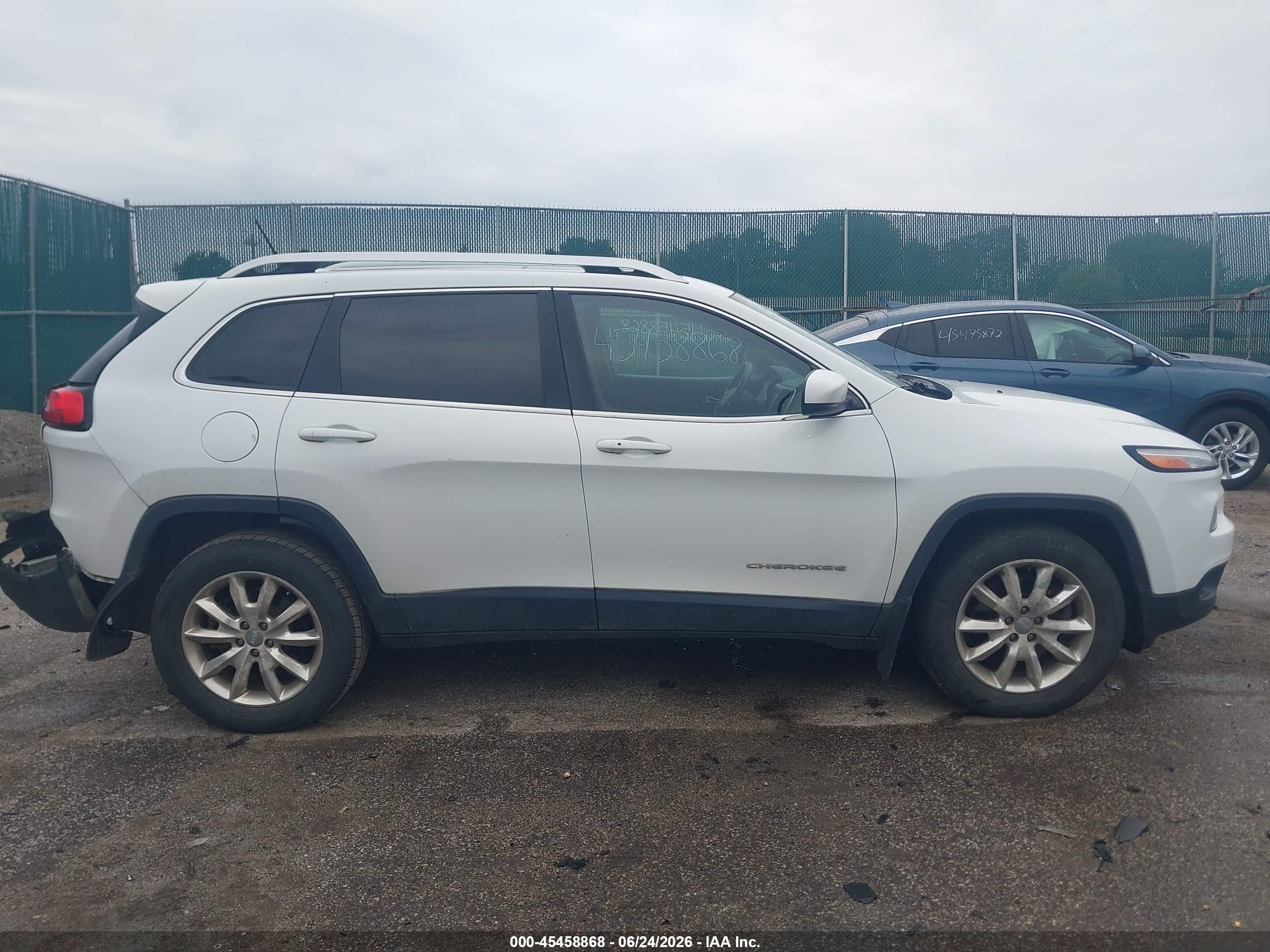 2015 Jeep Cherokee Limited White vin: 1C4PJMDB1FW641582
