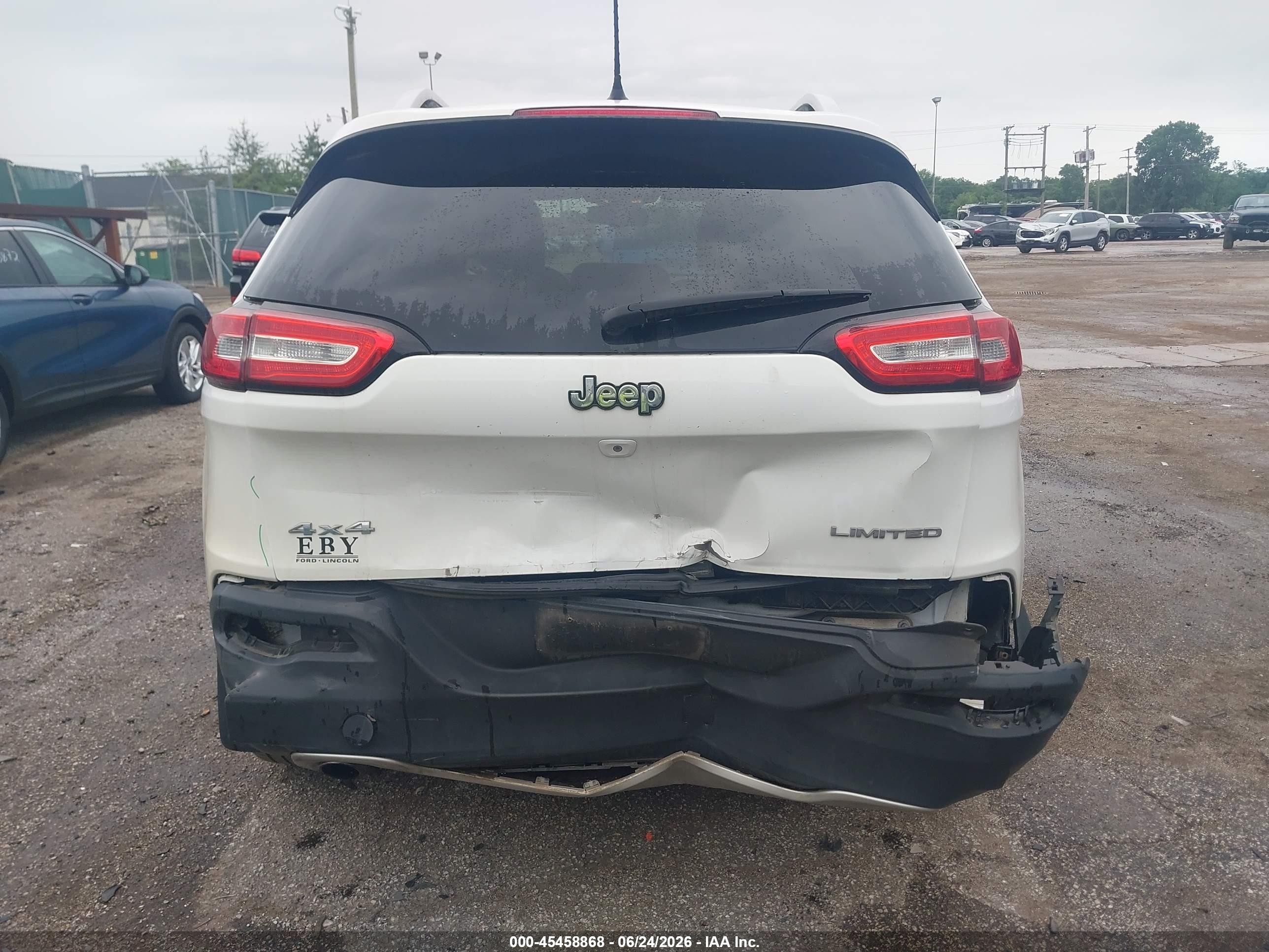 2015 Jeep Cherokee Limited White vin: 1C4PJMDB1FW641582