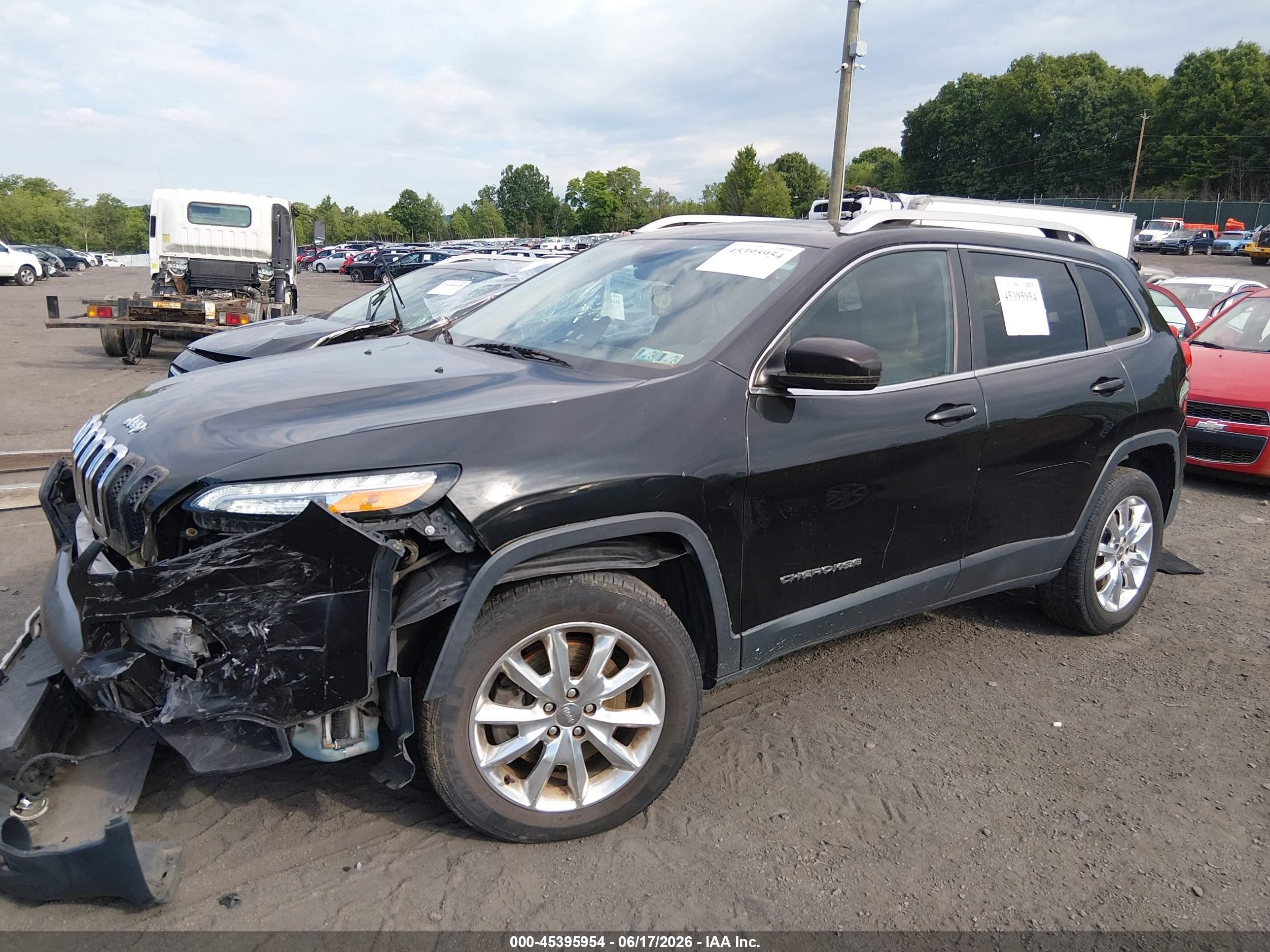 2015 Jeep Cherokee Limited Black vin: 1C4PJMDB1FW649648