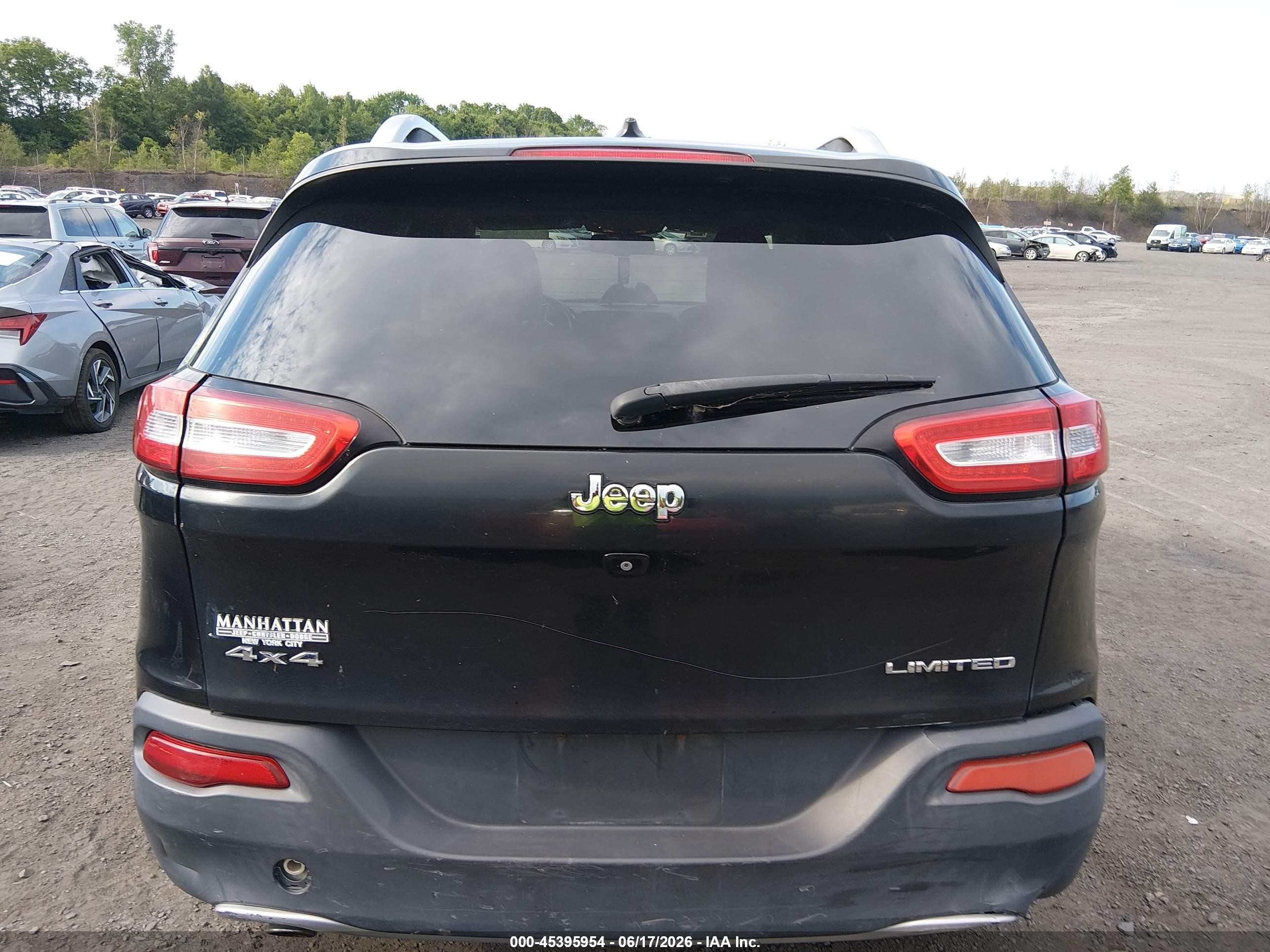 2015 Jeep Cherokee Limited Black vin: 1C4PJMDB1FW649648