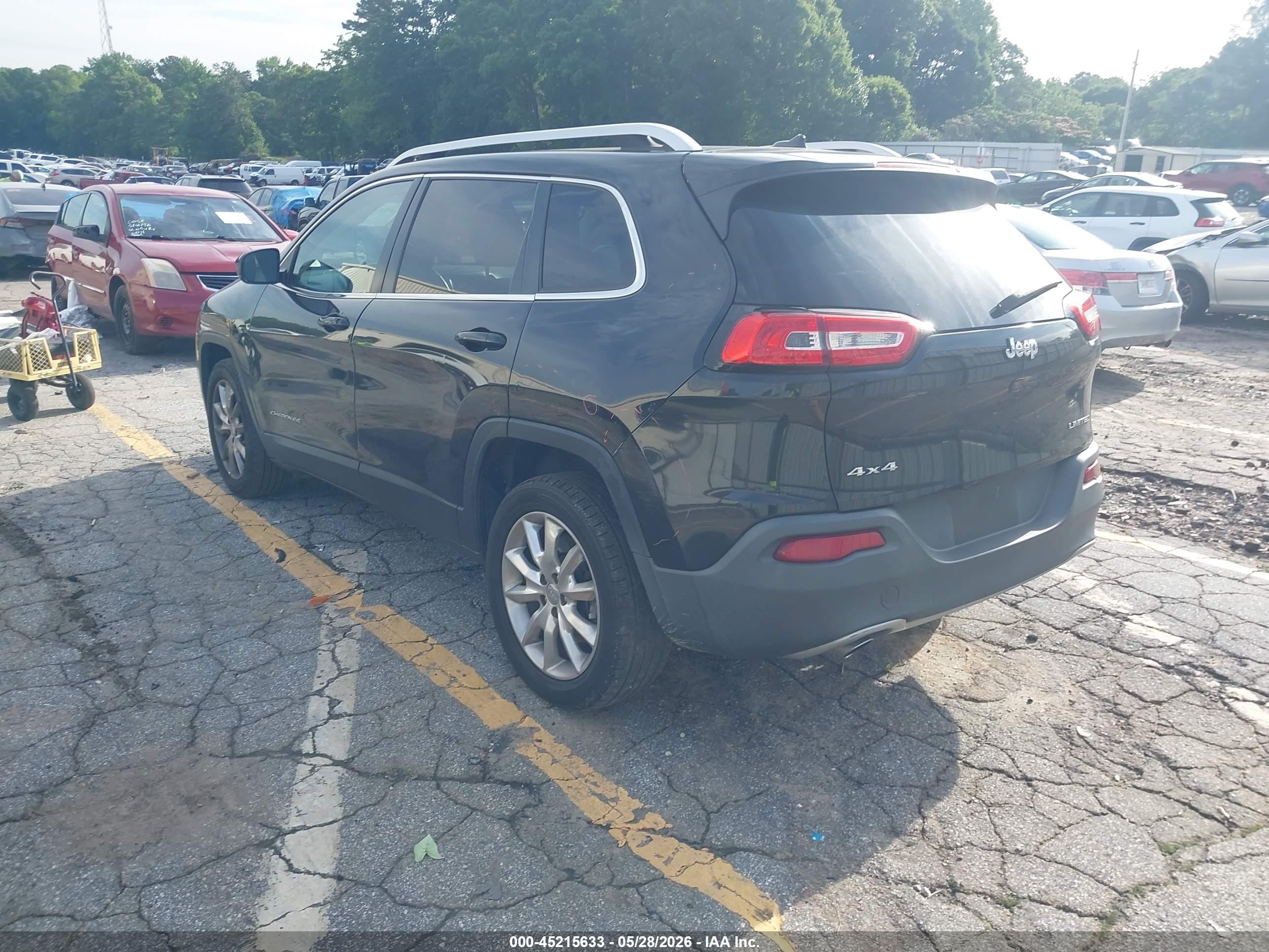 2015 Jeep Cherokee Limited Black vin: 1C4PJMDB1FW758322