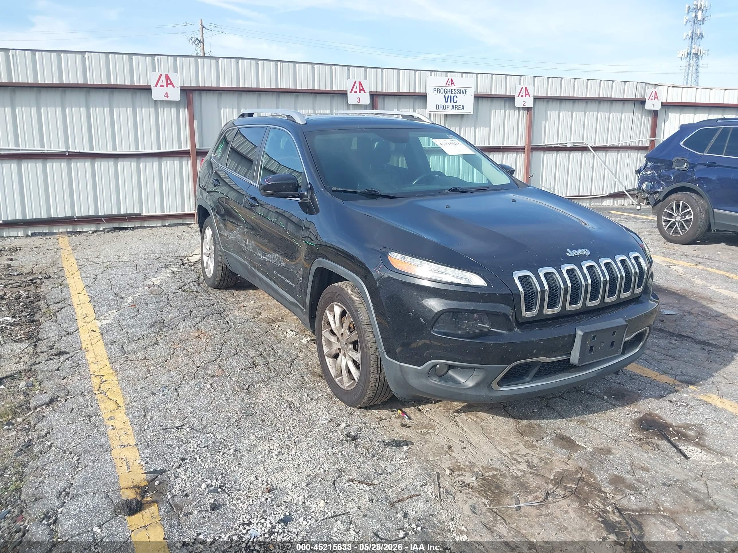 2015 Jeep Cherokee Limited Black vin: 1C4PJMDB1FW758322