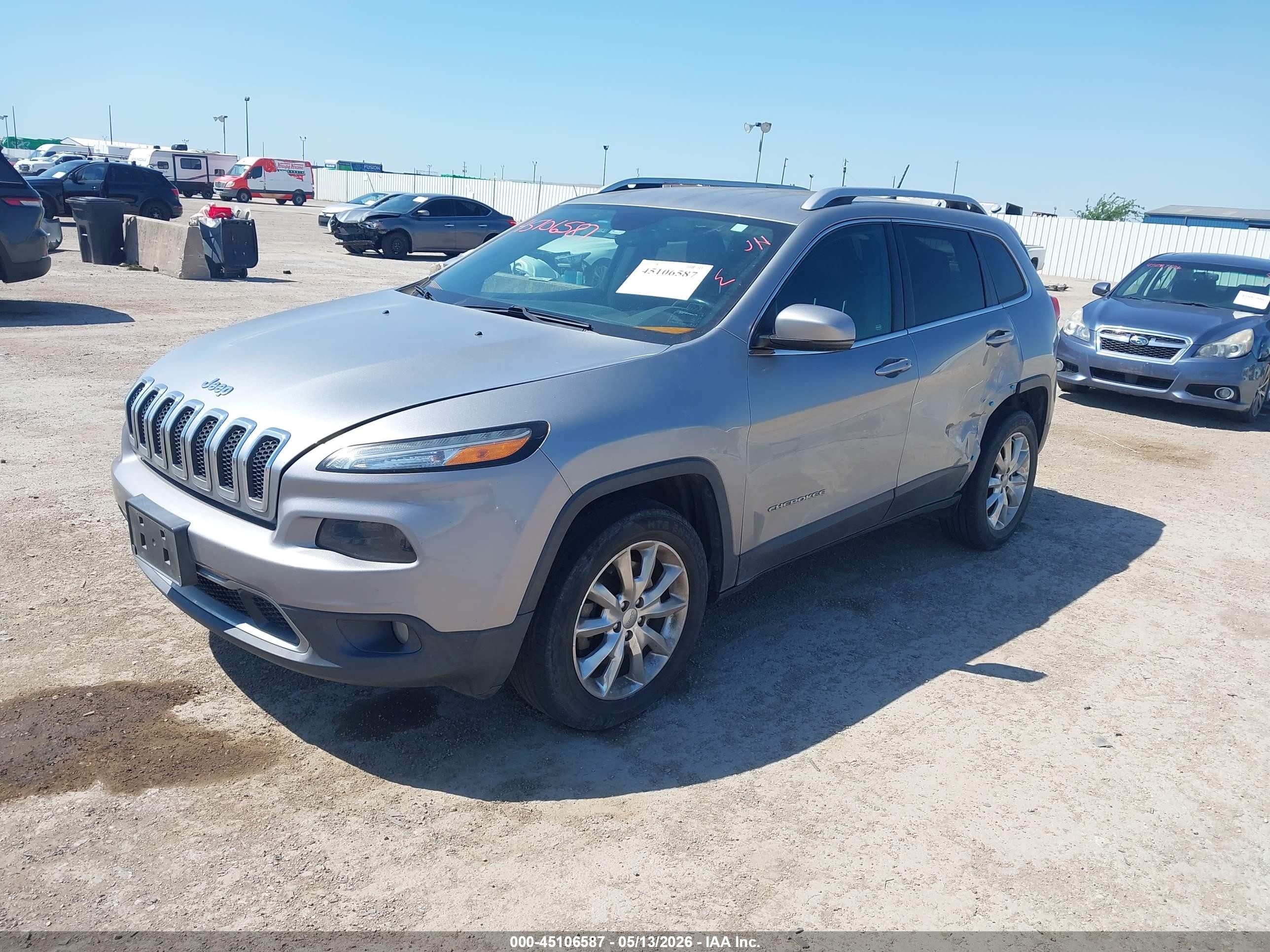 2015 Jeep Cherokee Limited Gray vin: 1C4PJMDB2FW763786