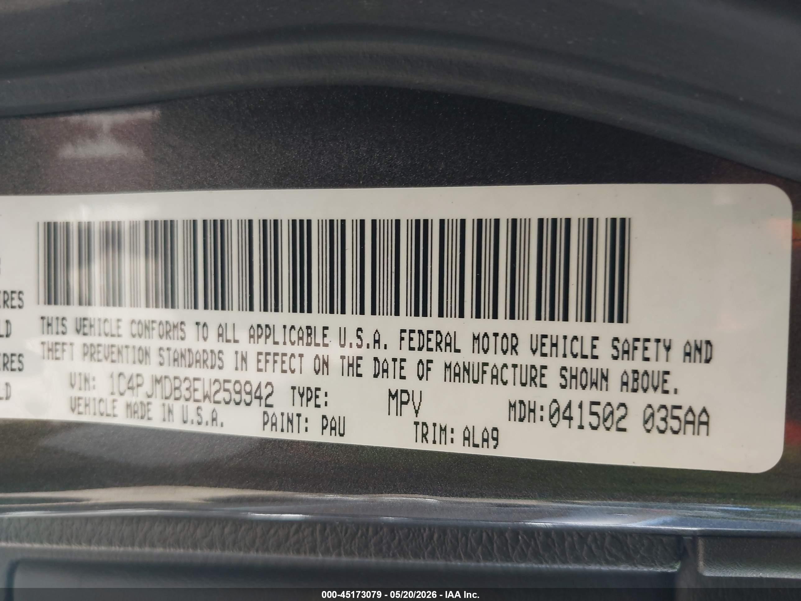 2014 Jeep Cherokee Limited Серый vin: 1C4PJMDB3EW259942