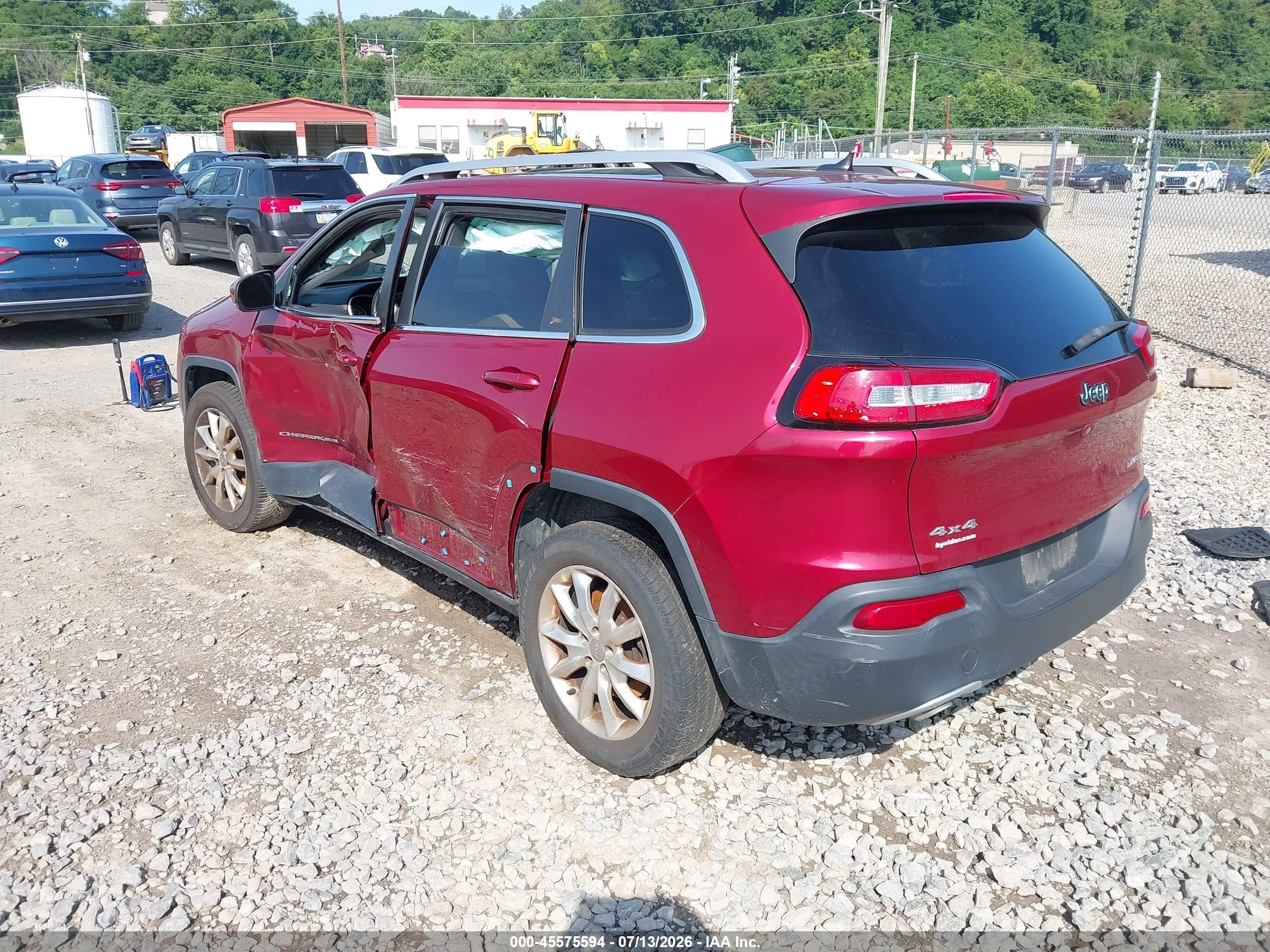 2015 Jeep Cherokee Limited Красный vin: 1C4PJMDB3FW534582