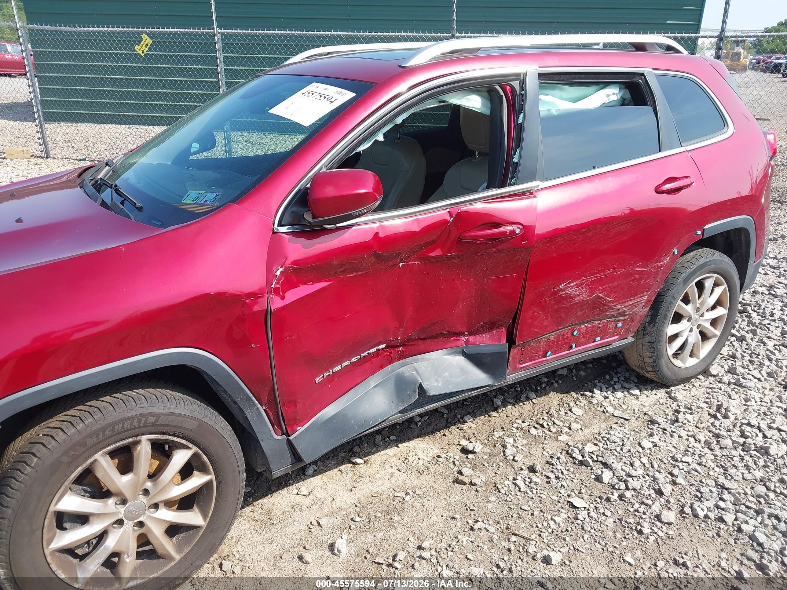 2015 Jeep Cherokee Limited Красный vin: 1C4PJMDB3FW534582
