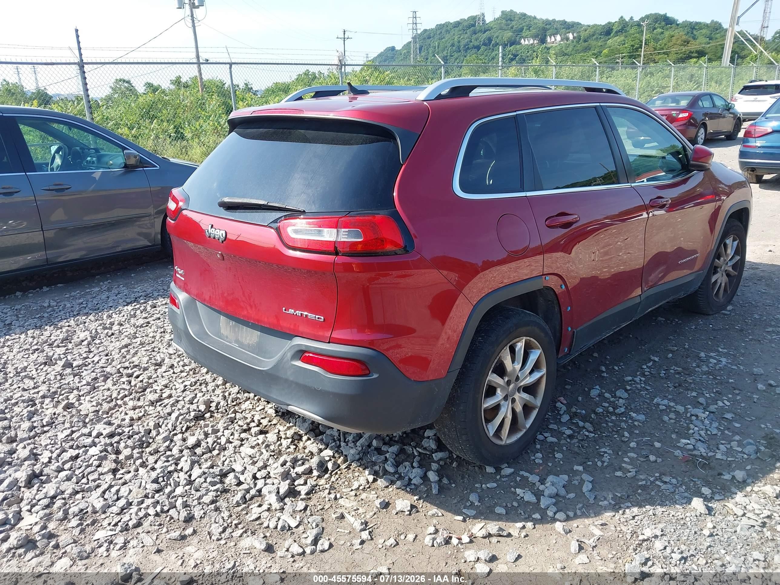 2015 Jeep Cherokee Limited Красный vin: 1C4PJMDB3FW534582