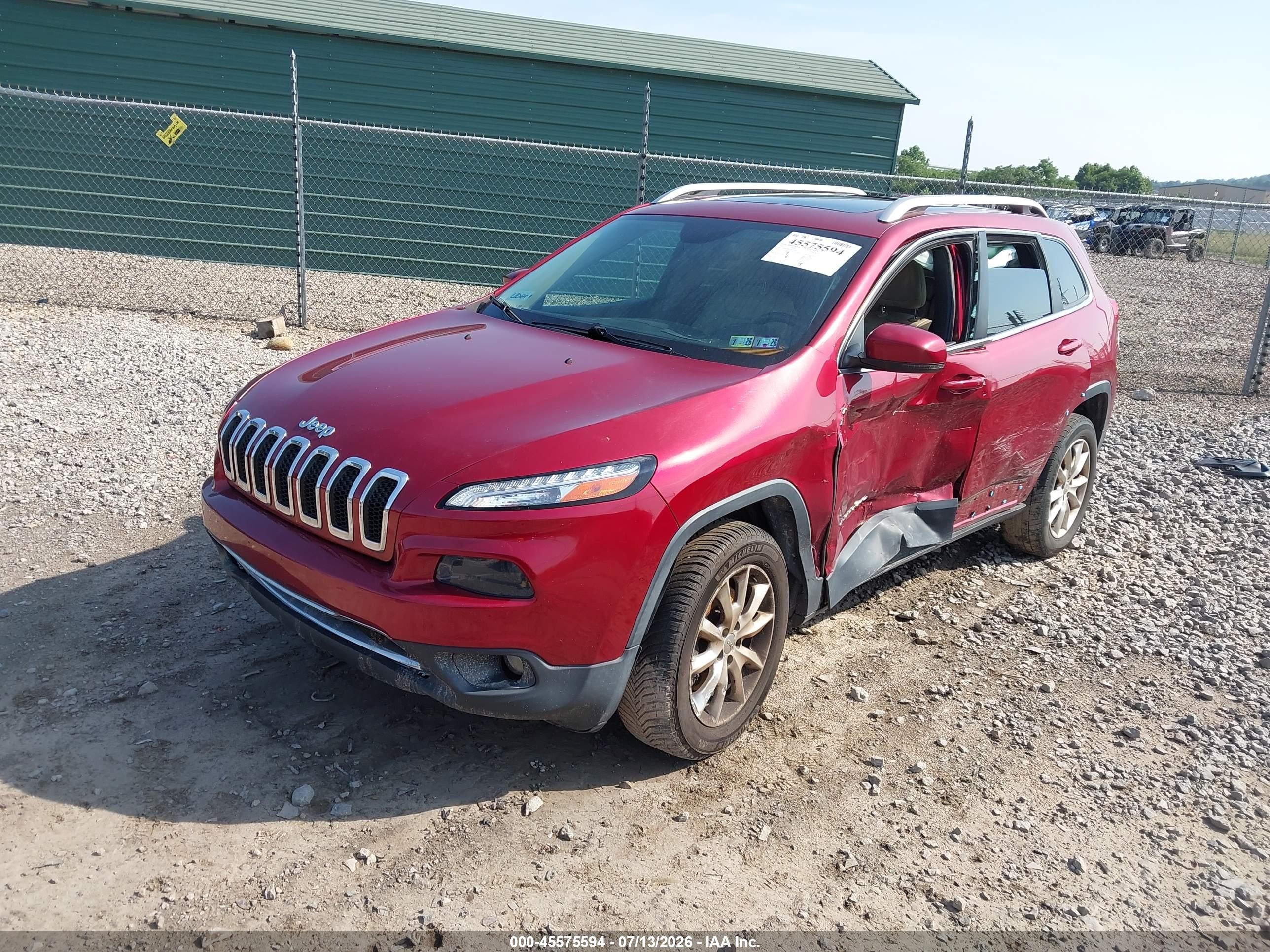 2015 Jeep Cherokee Limited Красный vin: 1C4PJMDB3FW534582