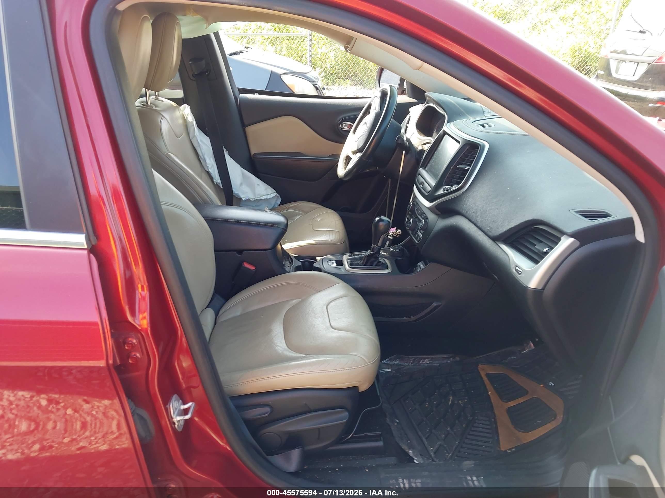 2015 Jeep Cherokee Limited Красный vin: 1C4PJMDB3FW534582