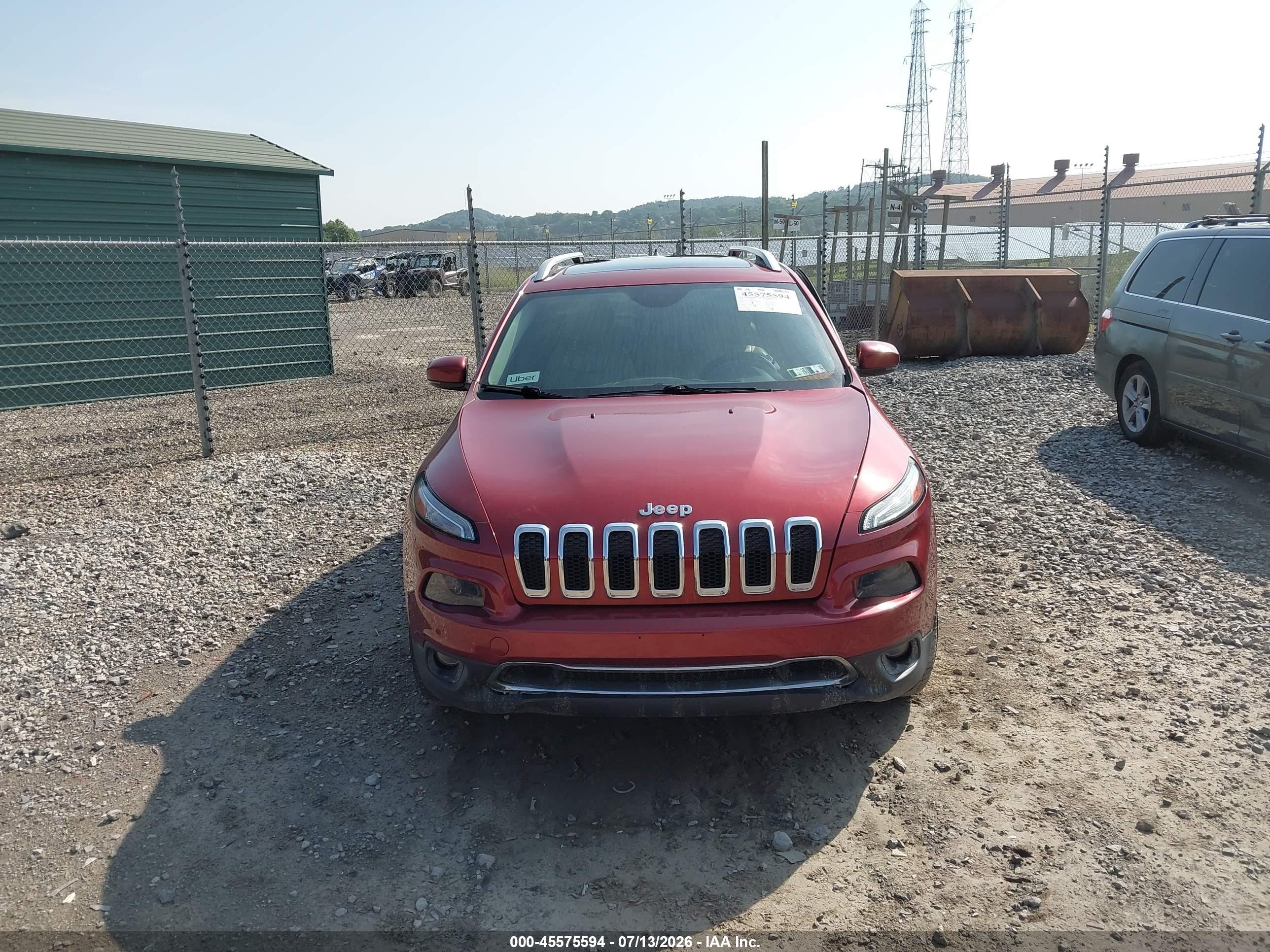 2015 Jeep Cherokee Limited Красный vin: 1C4PJMDB3FW534582